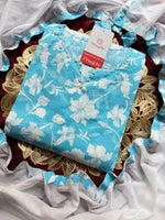 Cotton  A-line Kurti with pockets, comfy pant, and dupatta