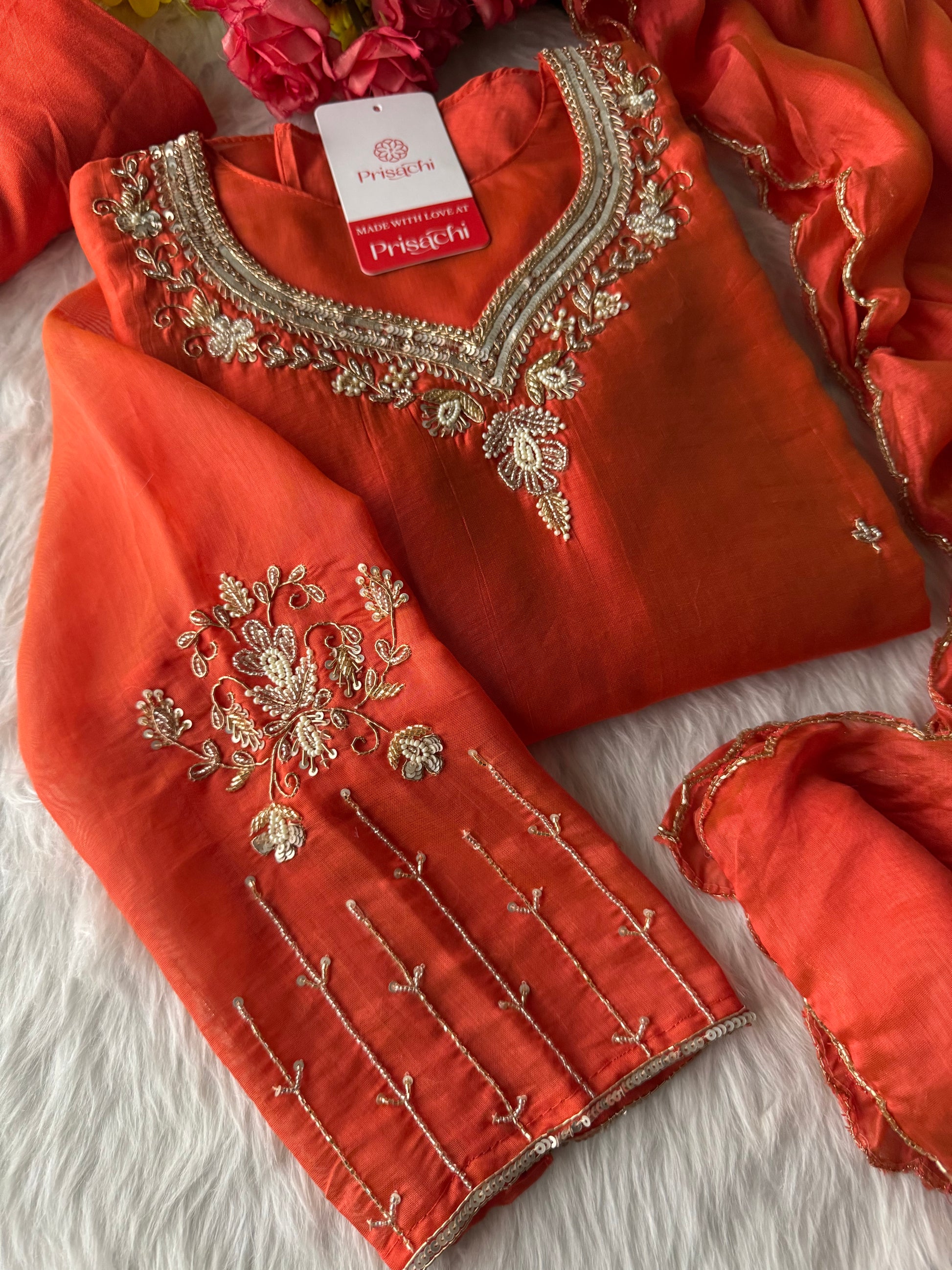 Prisachi A-line Kurta Set with comfy pant and dupatta for Women - Prisachi Official