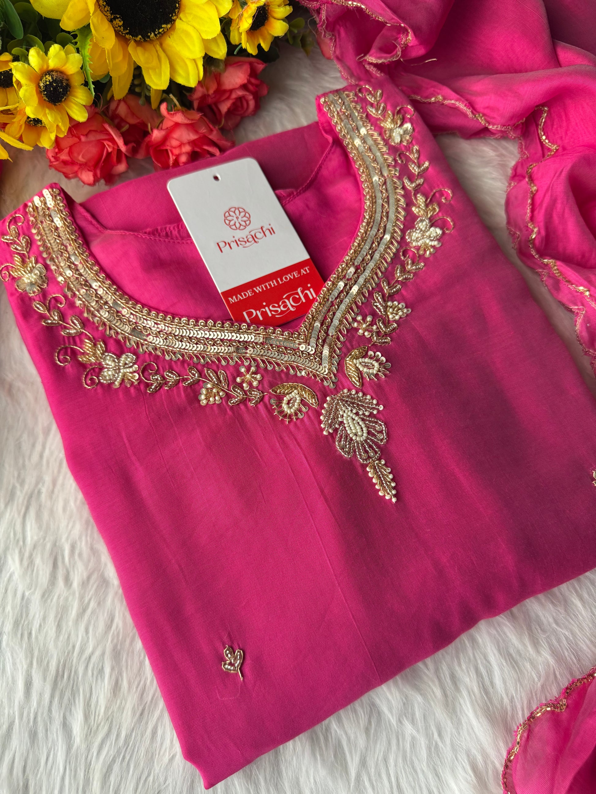 Prisachi A-line Kurta Set with comfy pant and dupatta for Women - Prisachi Official