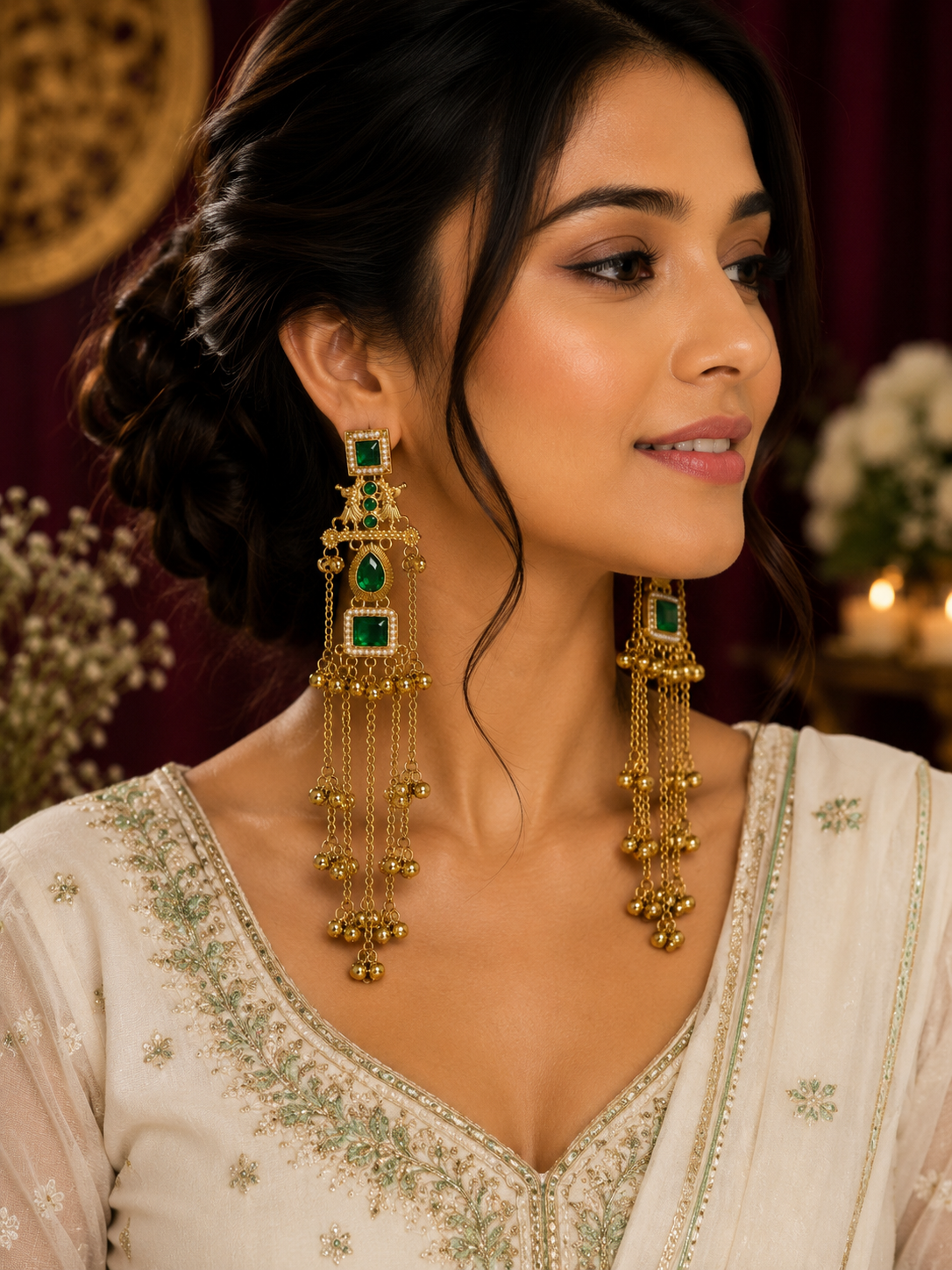 Designer Gold-Plated Kashmiri Jhumka Earrings for women