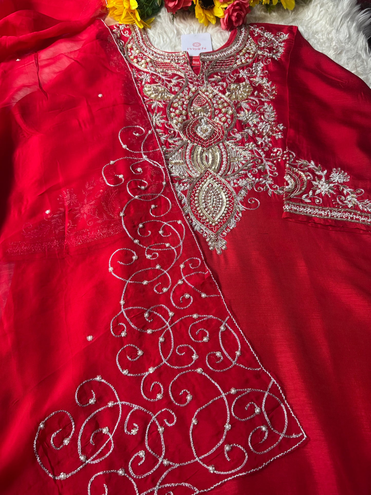 Desinger Embroidered kurta Bottom  with dupatta