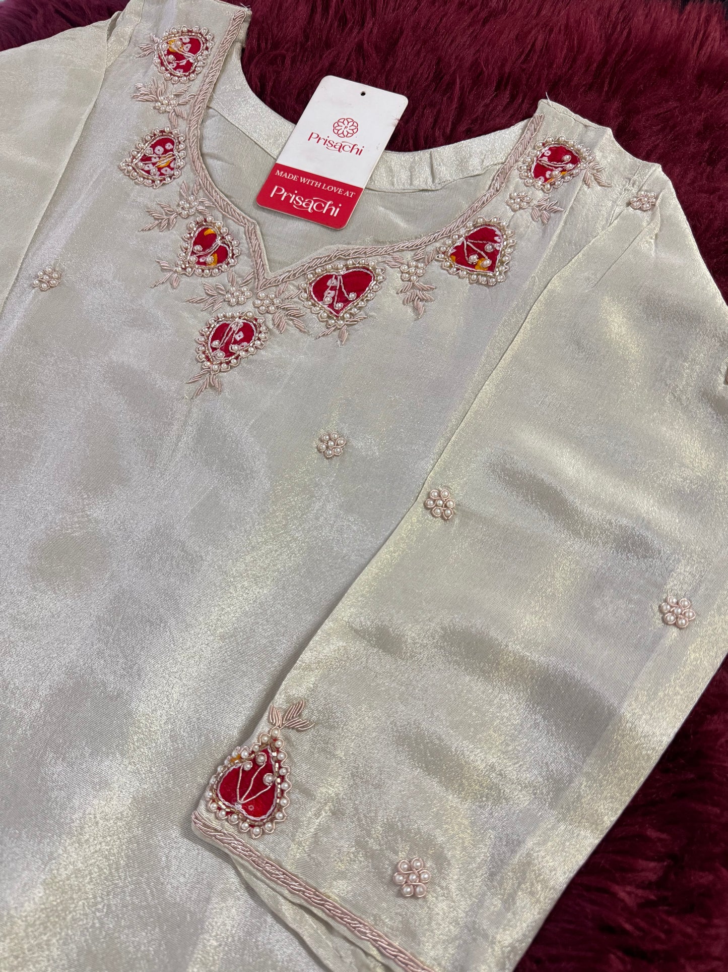 White embroidered kurta set with dupatta