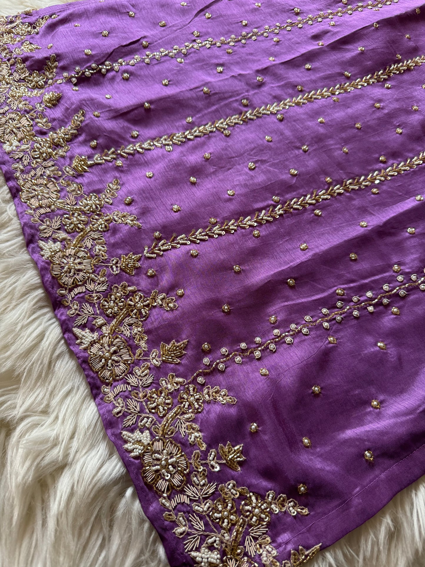 Purple Embroidered kurta set with dupatta