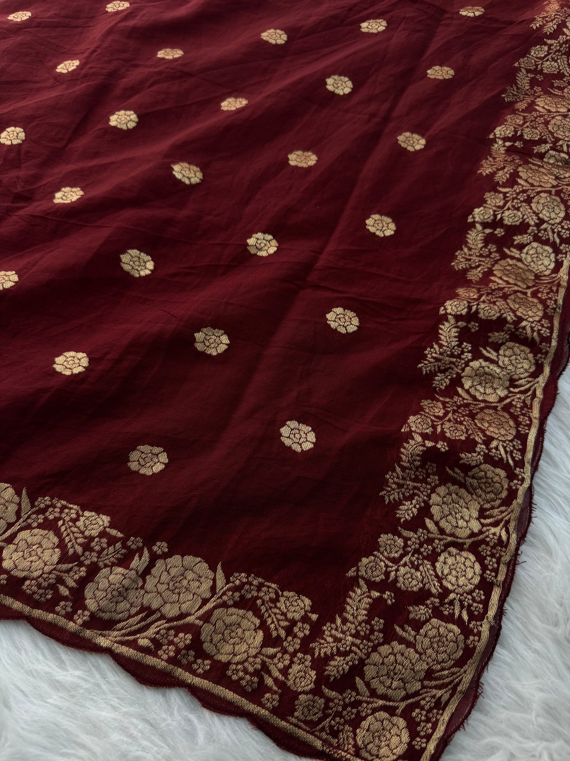 Brown hand embroidered kurta pant with dupatta with Pockets - Prisachi Official