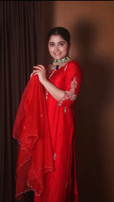 Embroidered kurta set with dupatta