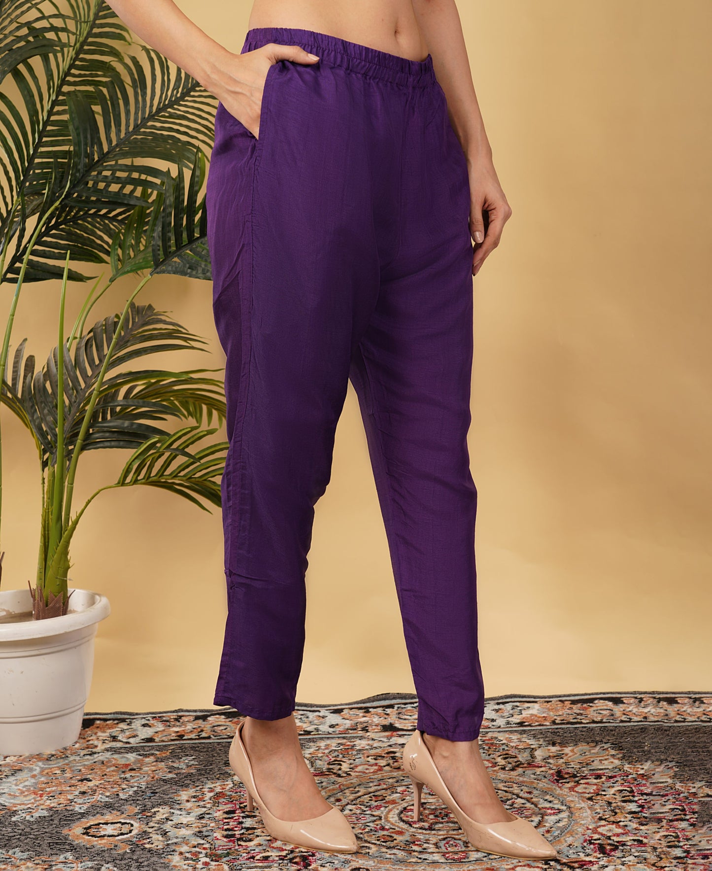 Purple Designer Embroidered Ethnic Kurta Set with Pant & Dupatta - Prisachi Official