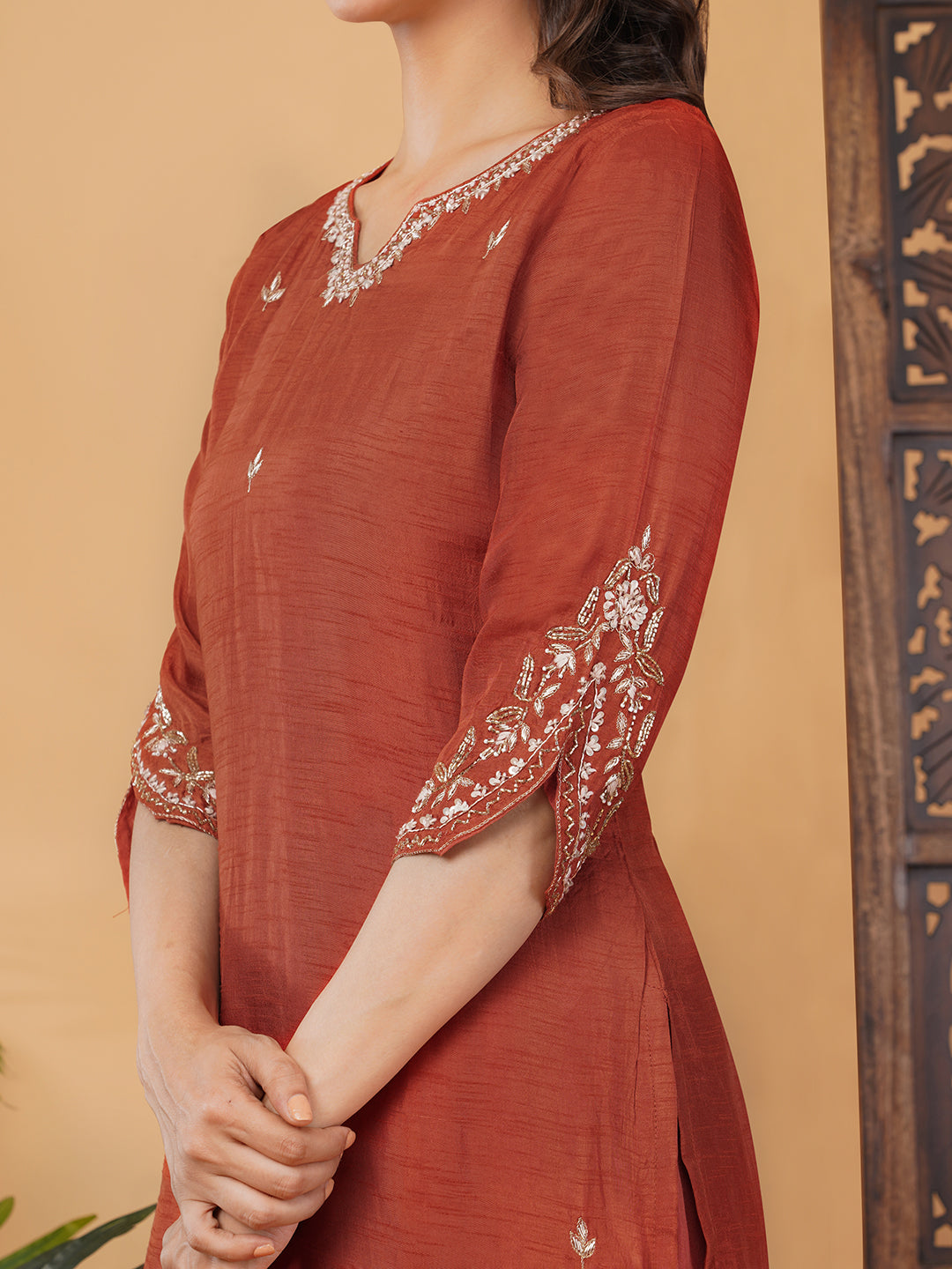 Designer Embroidered Kurta Set with Pants & Dupatta | Traditional Ethnic Suit Set