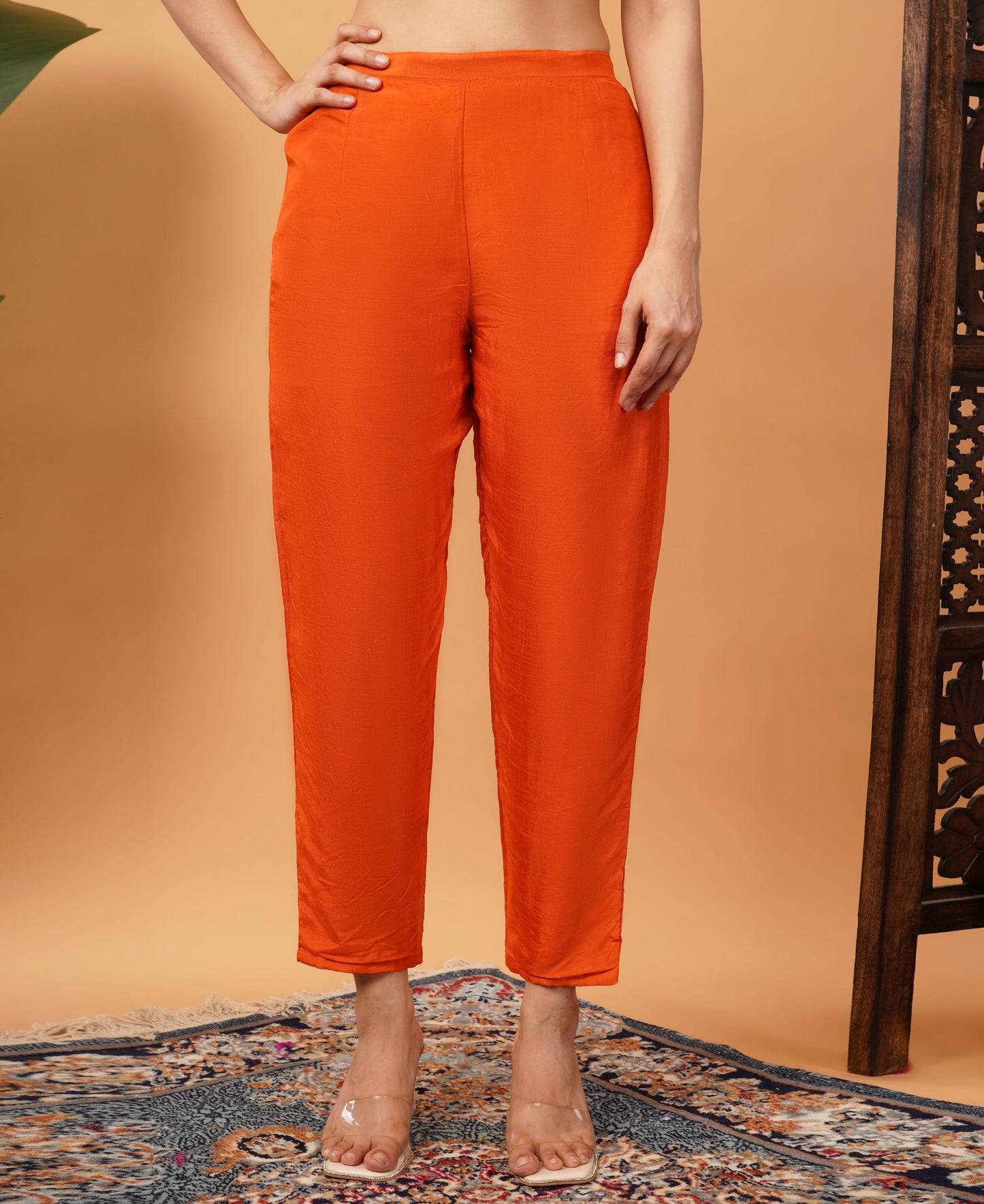 Orange Designer Embroidered Ethnic Kurta Set with Pant and Dupatta - Prisachi Official