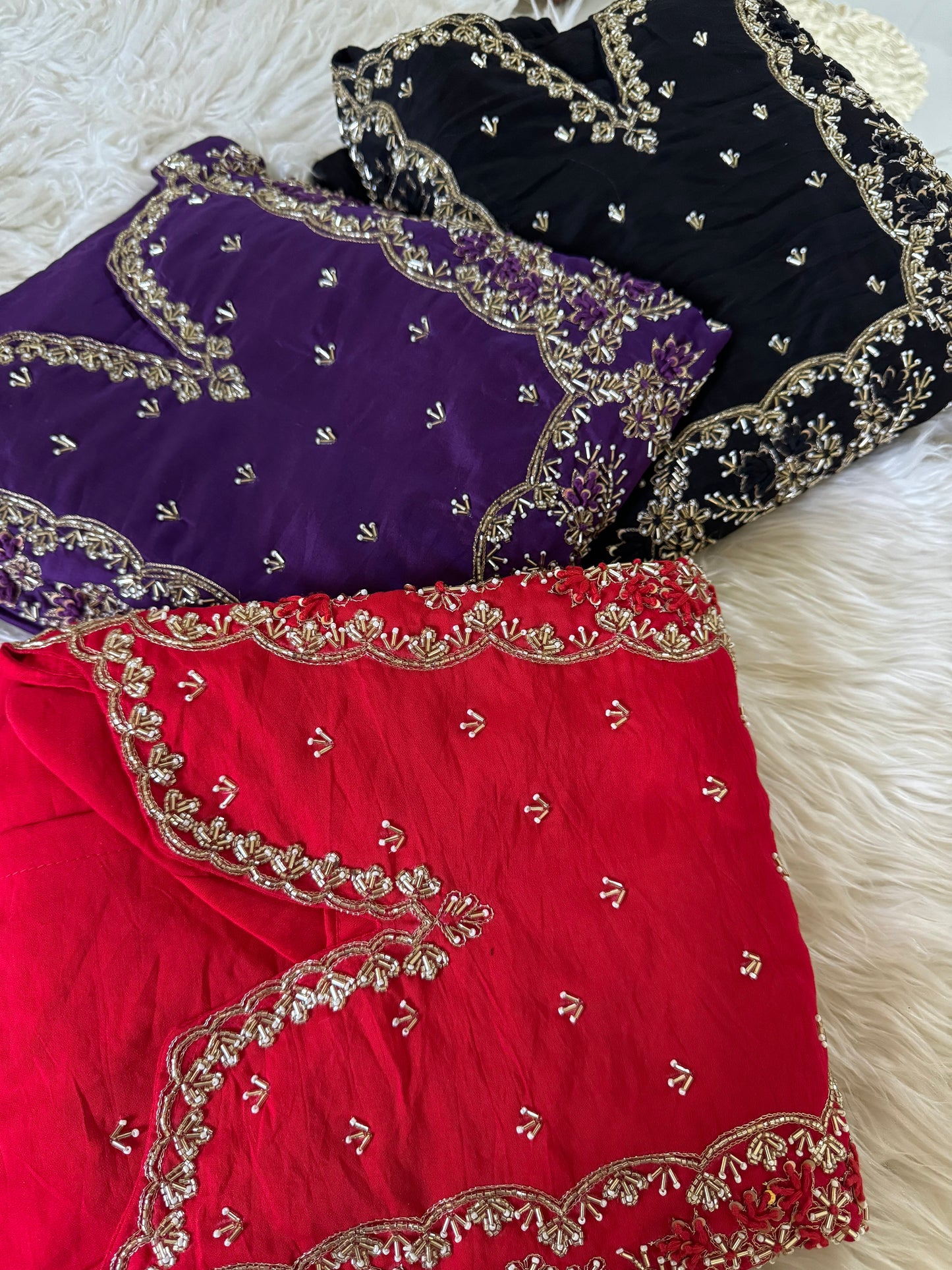 Embroidered kurta Pant  with dupatta with Zardosi work - Prisachi Official