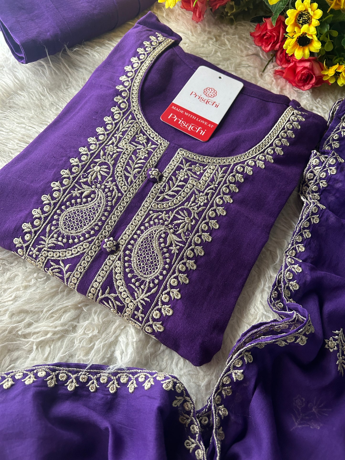 Purple kurta bottom  with dupatta