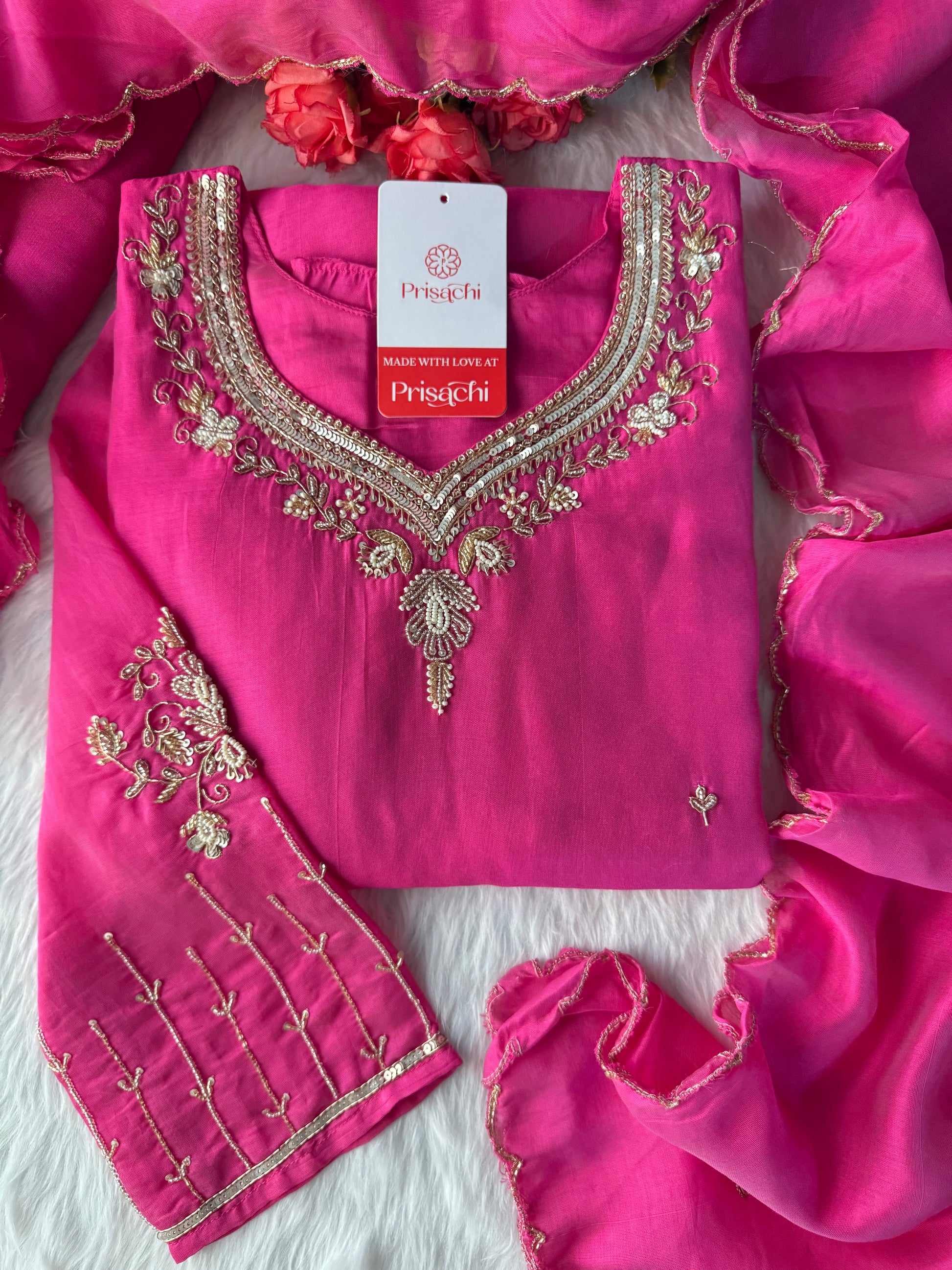 Prisachi A-line Kurta Set with comfy pant and dupatta for Women - Prisachi Official
