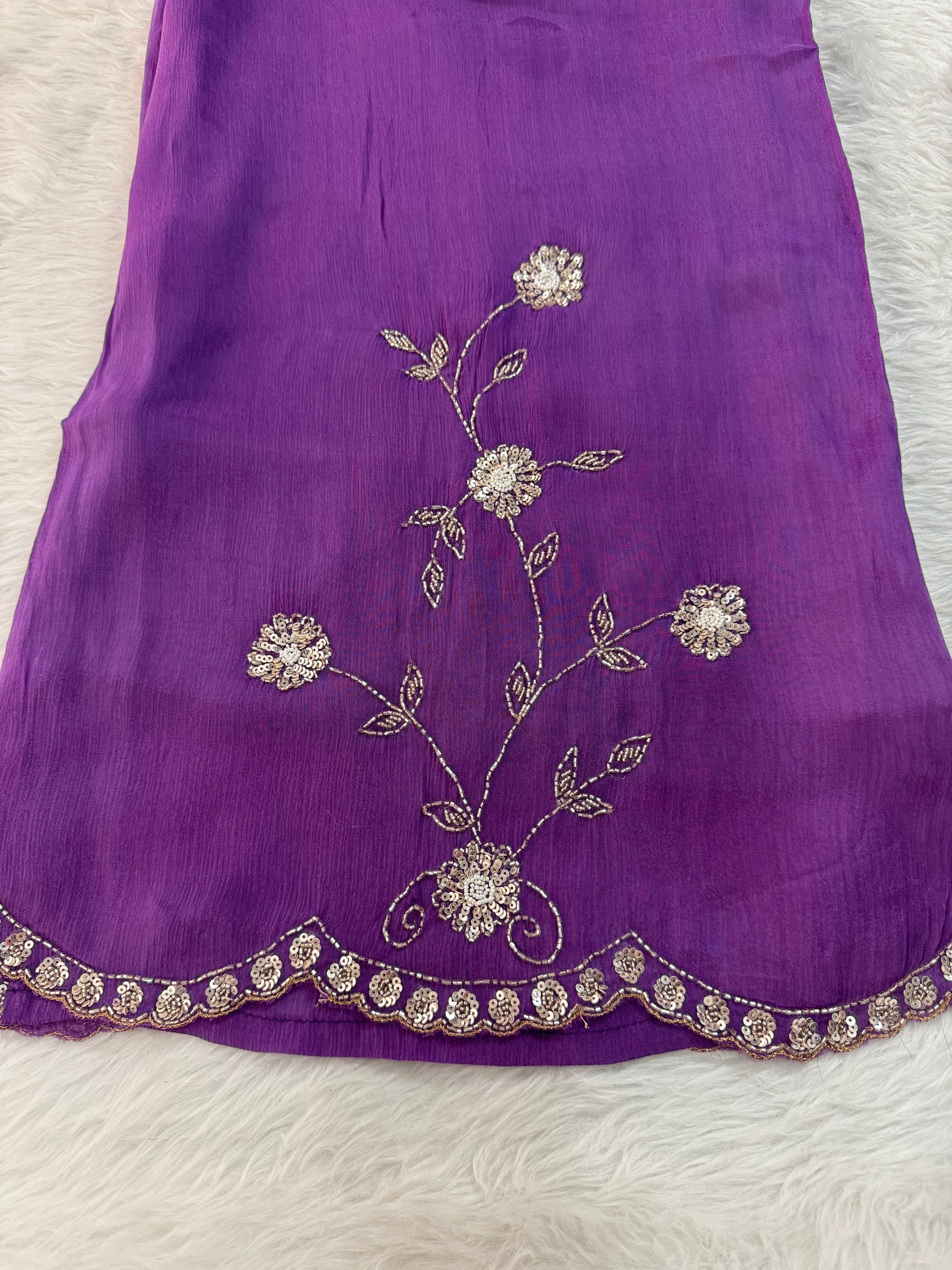 Lavender Embroidered Sharara Set with pants and Dupatta for Women | Prisachi - Prisachi Official