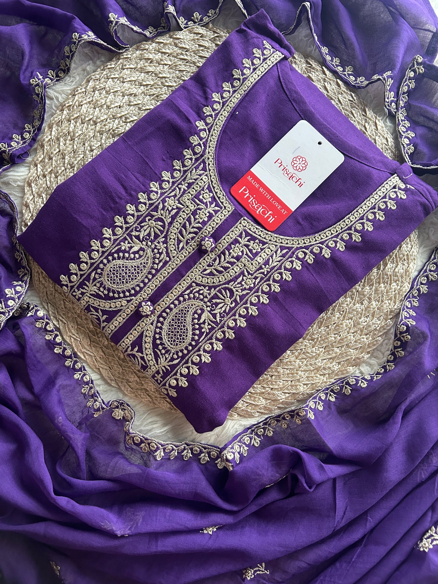 Purple kurta bottom  with dupatta