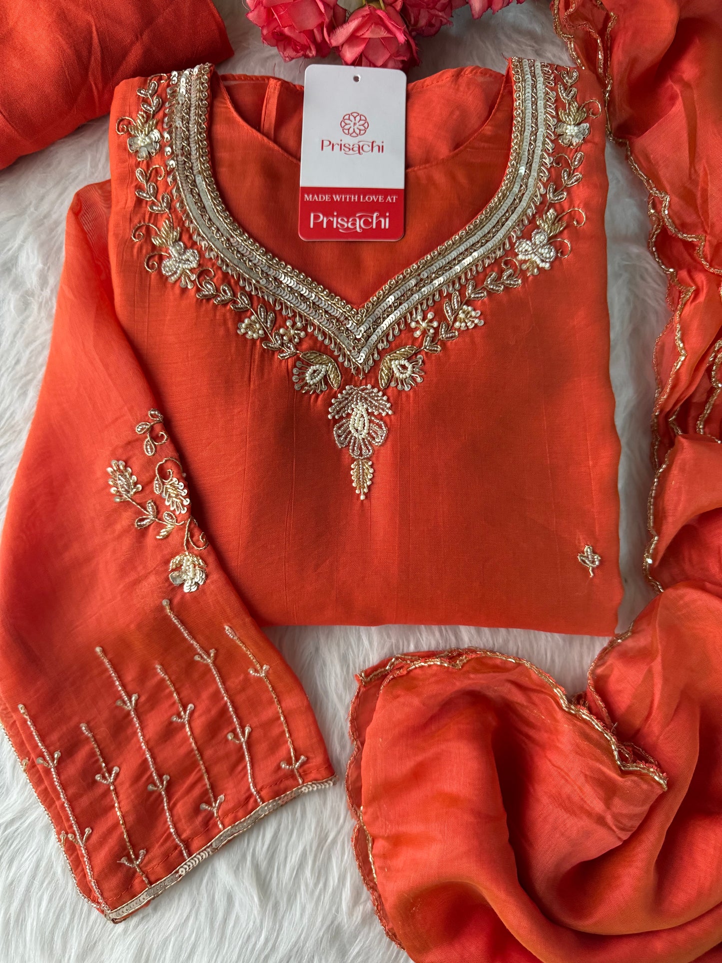 Prisachi A-line Kurta Set with comfy pant and dupatta for Women - Prisachi Official