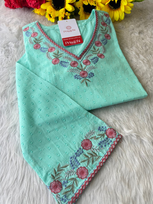 Designer Short Straight Kurti for Women | Thread Embroidered Kurta | Office, Casual & Daily Wear - Prisachi Official