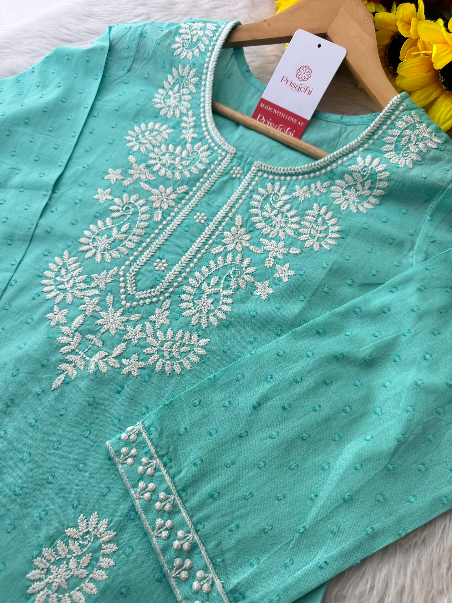 Designer Short Straight Kurti for Women | Thread Embroidered Kurta | Office, Casual & Daily Wear - Prisachi Official