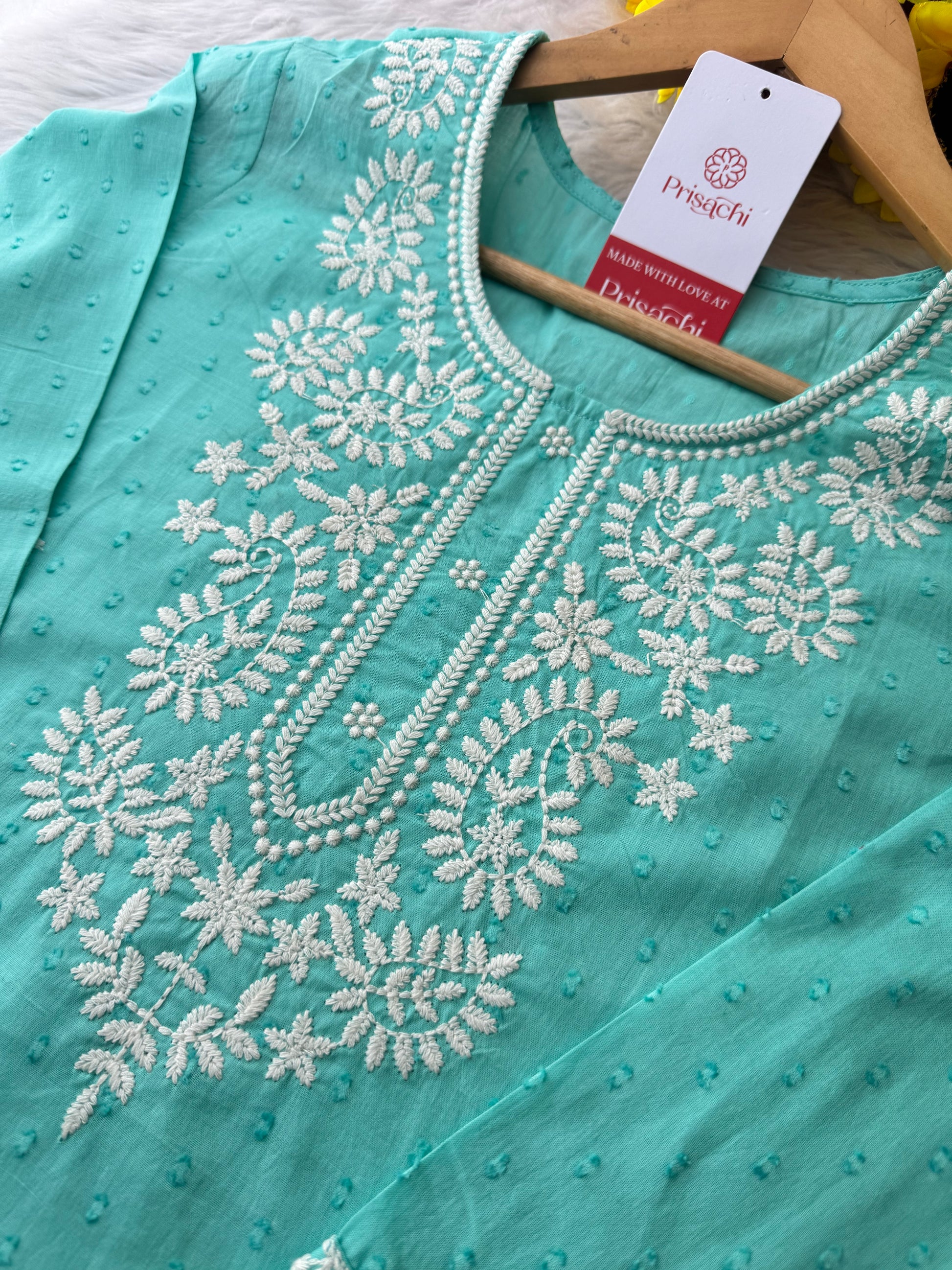 Designer Short Straight Kurti for Women | Thread Embroidered Kurta | Office, Casual & Daily Wear - Prisachi Official