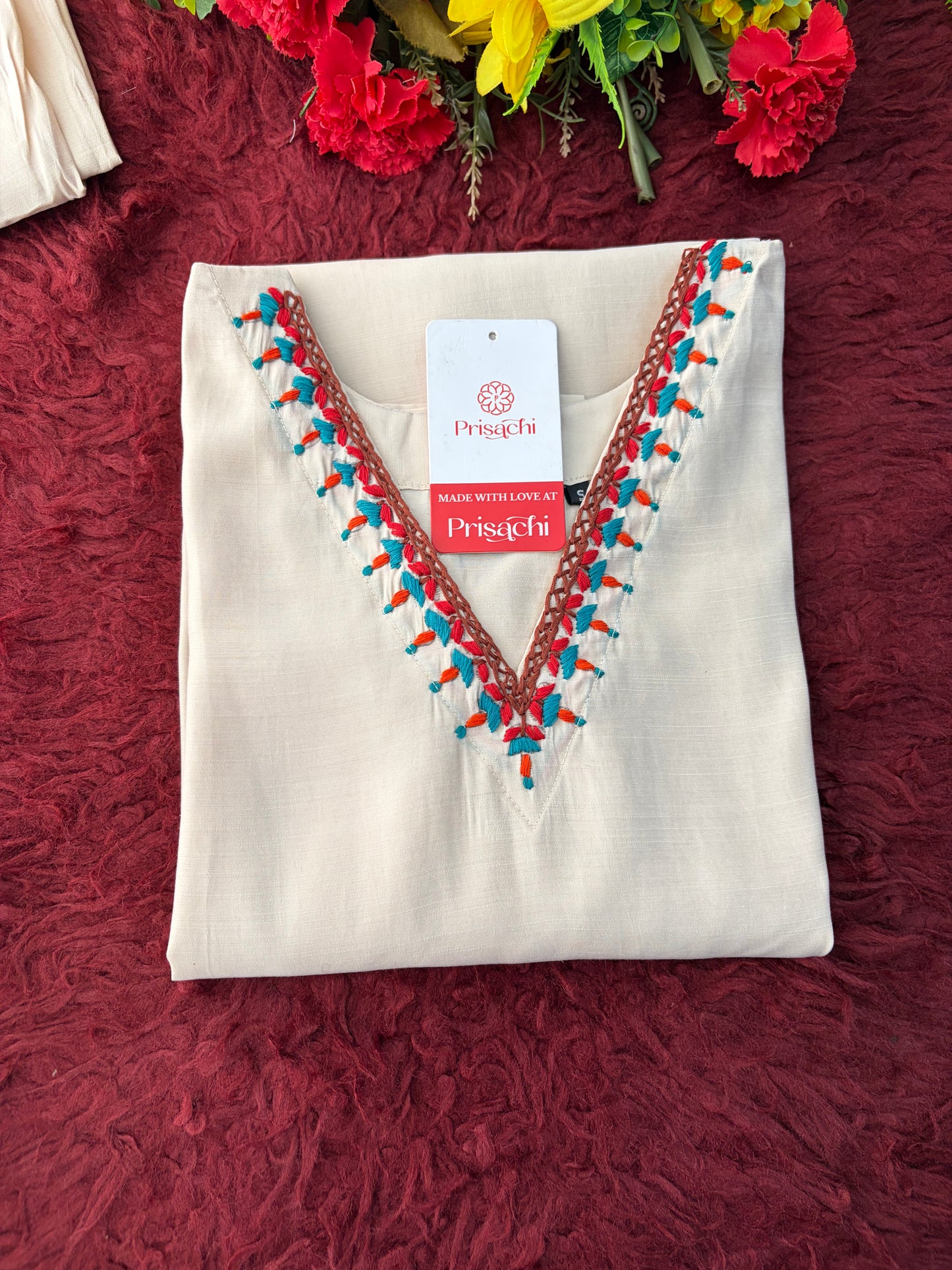 Women Thread Embroidered Kurti with Palazzo Pant Co-Ord Set | Ethnic Office & Daily Wear
