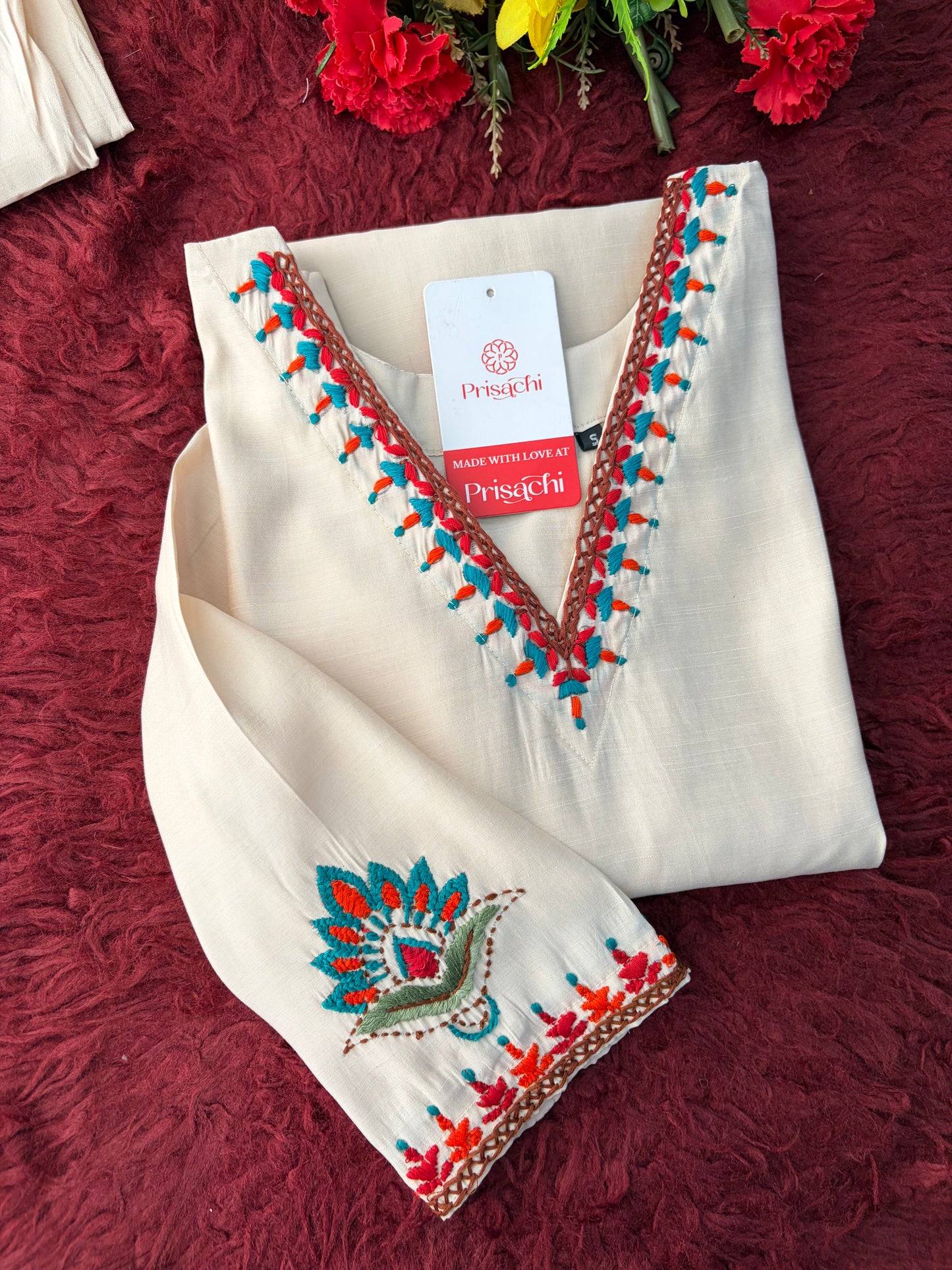 Women Thread Embroidered Kurti with Palazzo Pant Co-Ord Set | Ethnic Office & Daily Wear