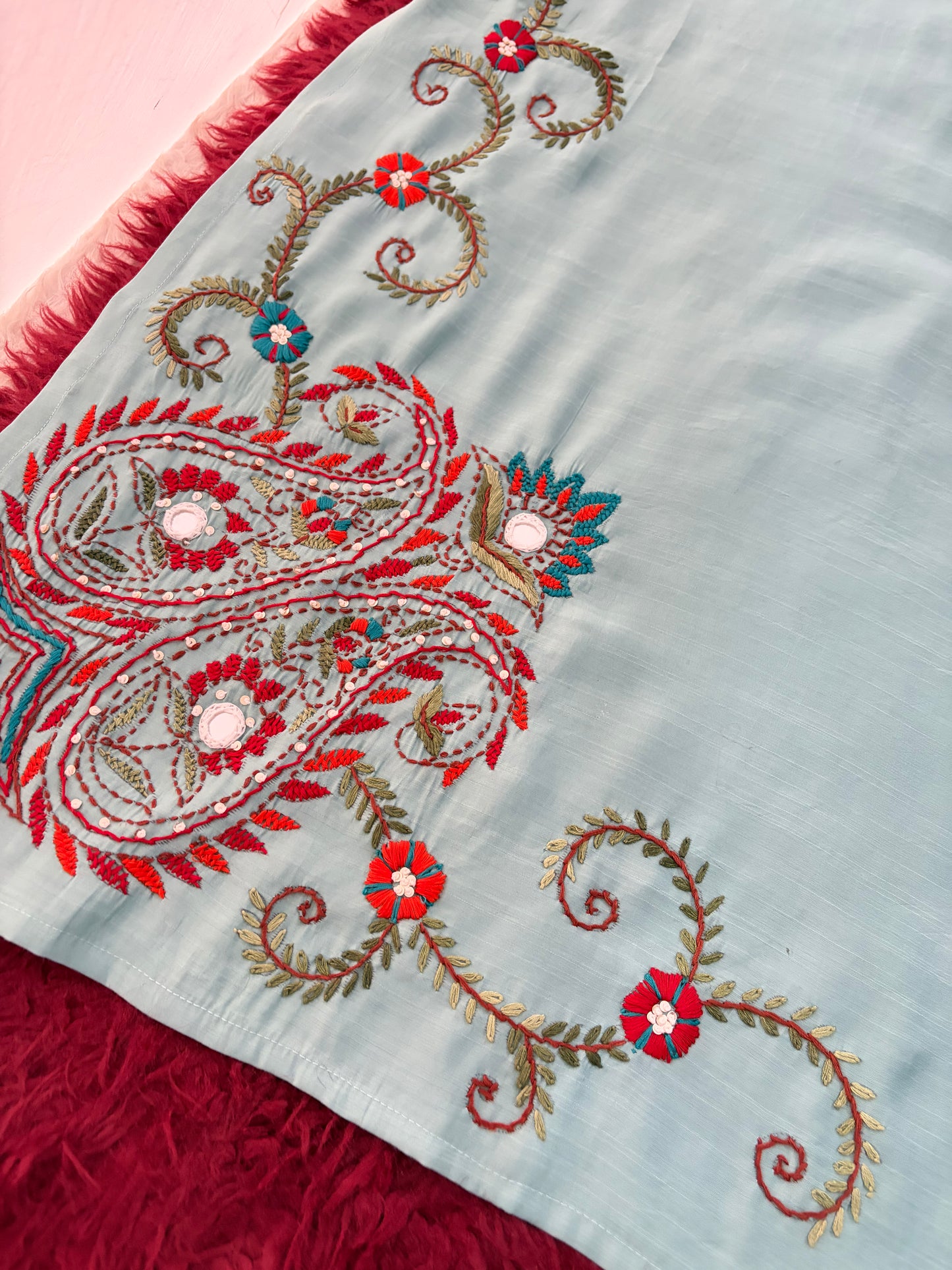 Women Thread Embroidered Kurti with Palazzo Pant Co-Ord Set | Ethnic Office & Daily Wear