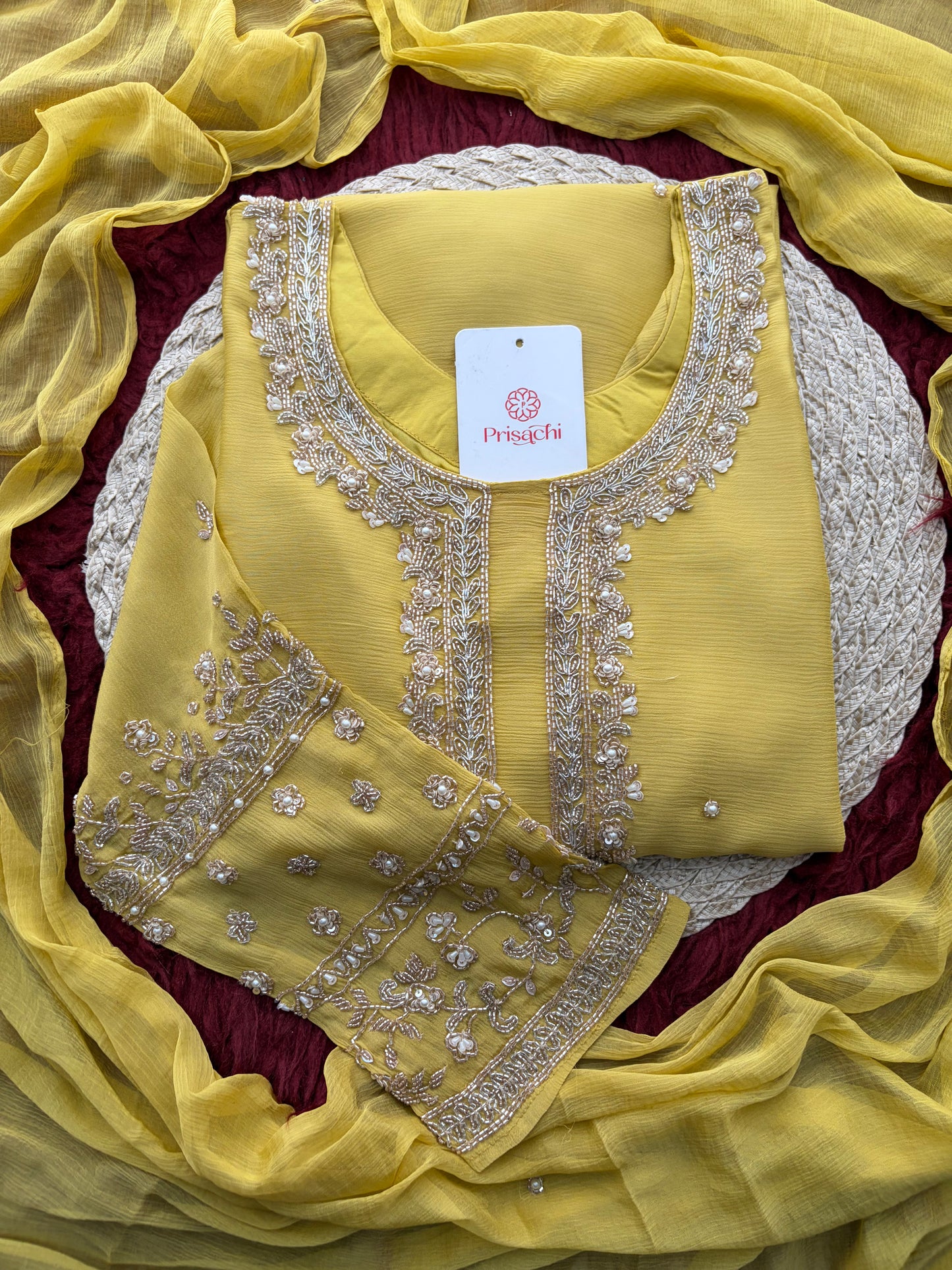 Yellow Embroidered Kurta Set with Palazzo Pants & Dupatta | Festive & Party Wear Ethnic Sharara Set