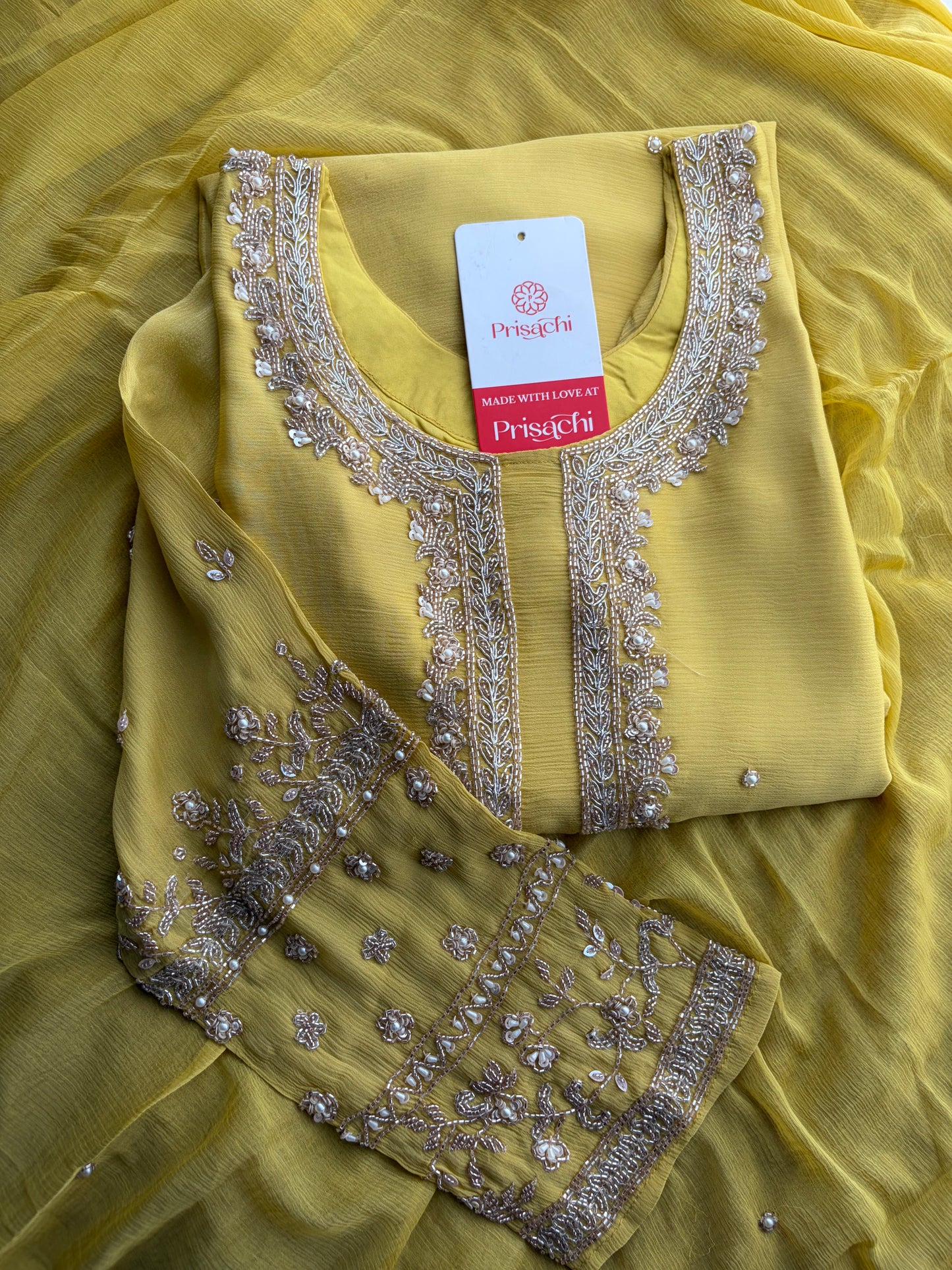 Yellow Embroidered Kurta Set with Palazzo Pants & Dupatta | Festive & Party Wear Ethnic Sharara Set