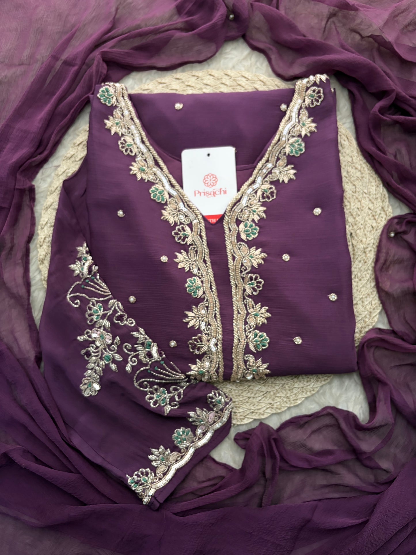 Purple Embroidered Kurta Set with Palazzo Pants & Dupatta | Festive & Party Wear Ethnic Sharara Set