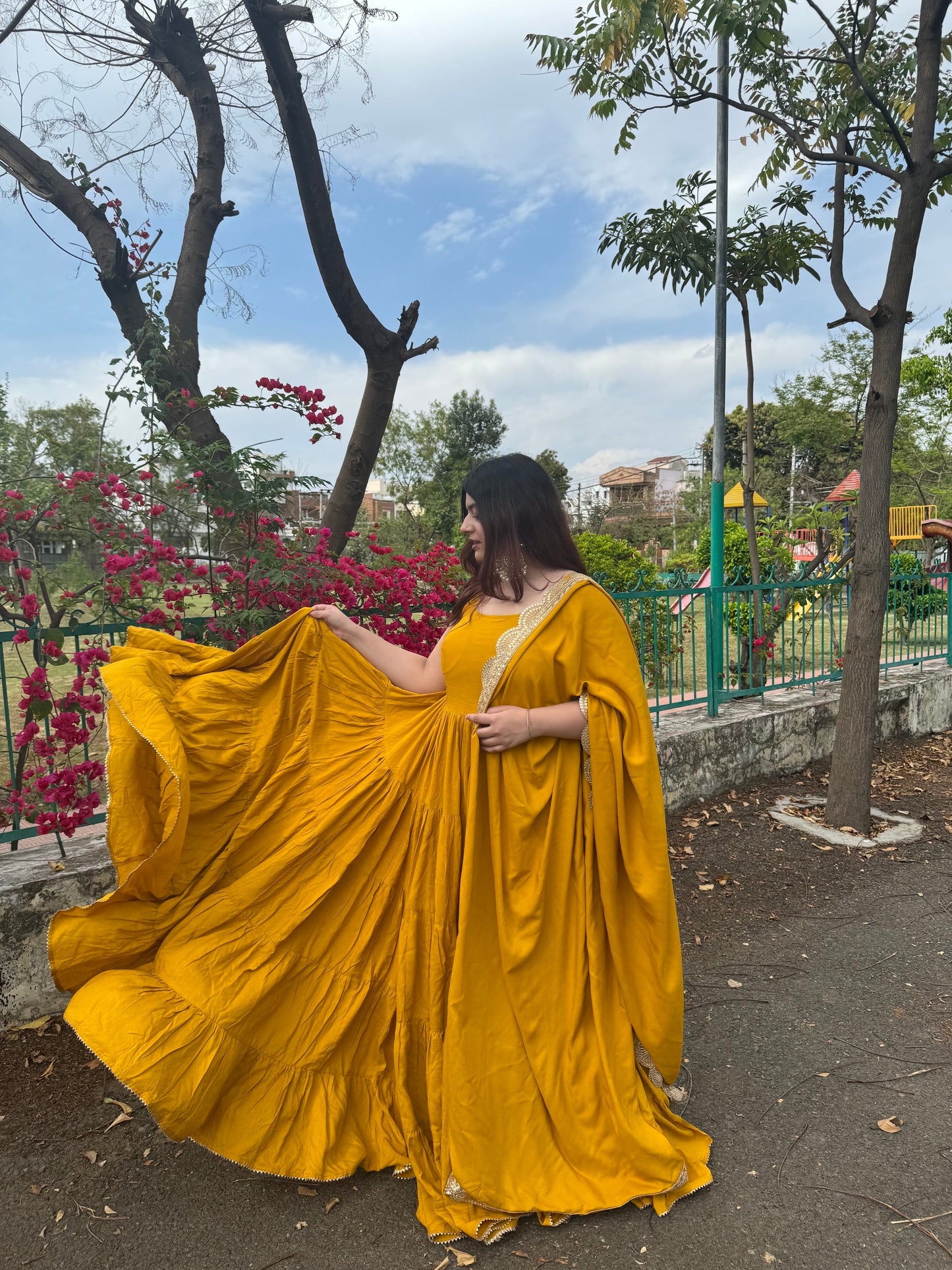 Mustard Yellow Anarkali Dress - Prisachi Official