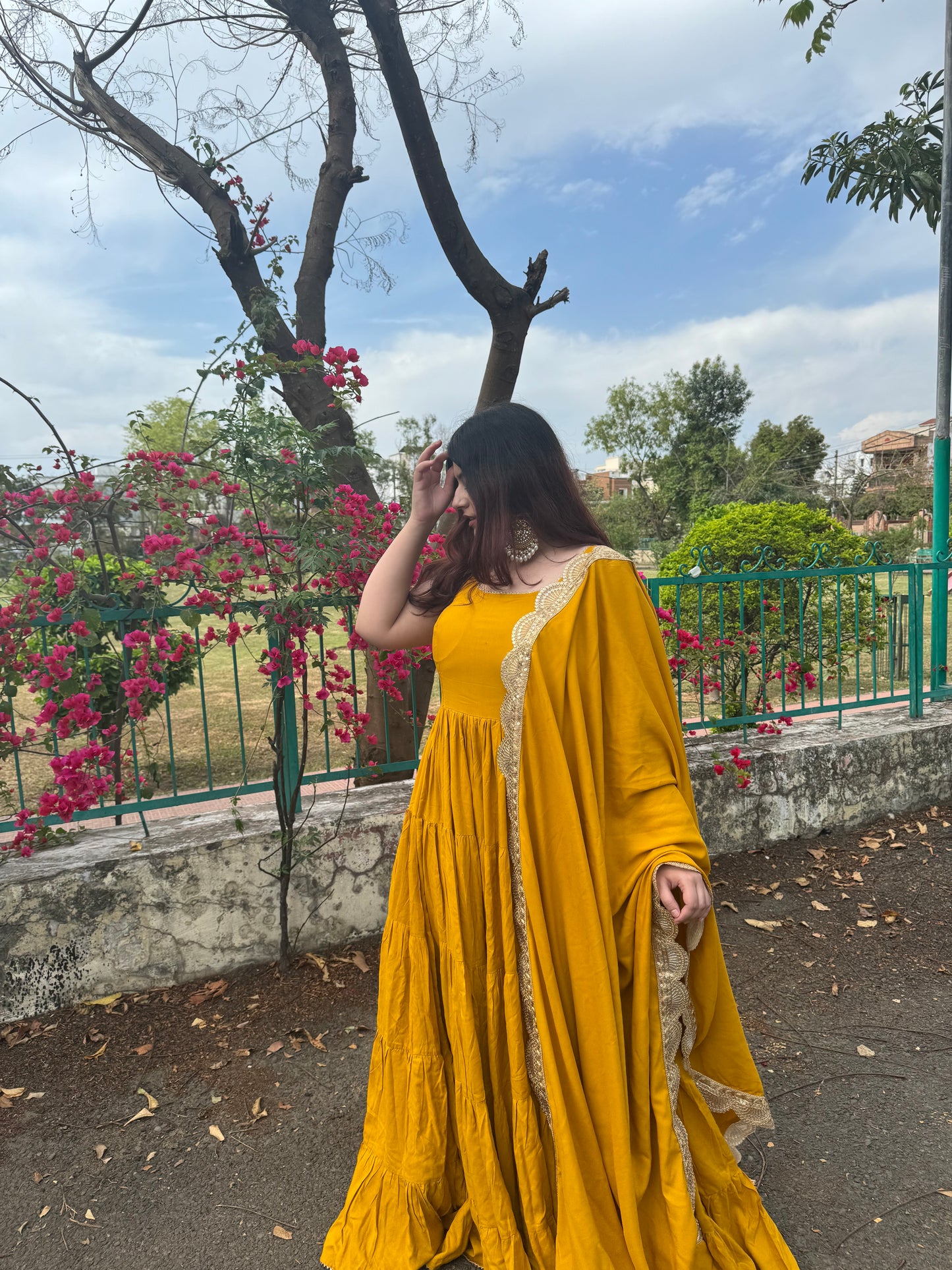 Mustard Yellow Anarkali Dress - Prisachi Official