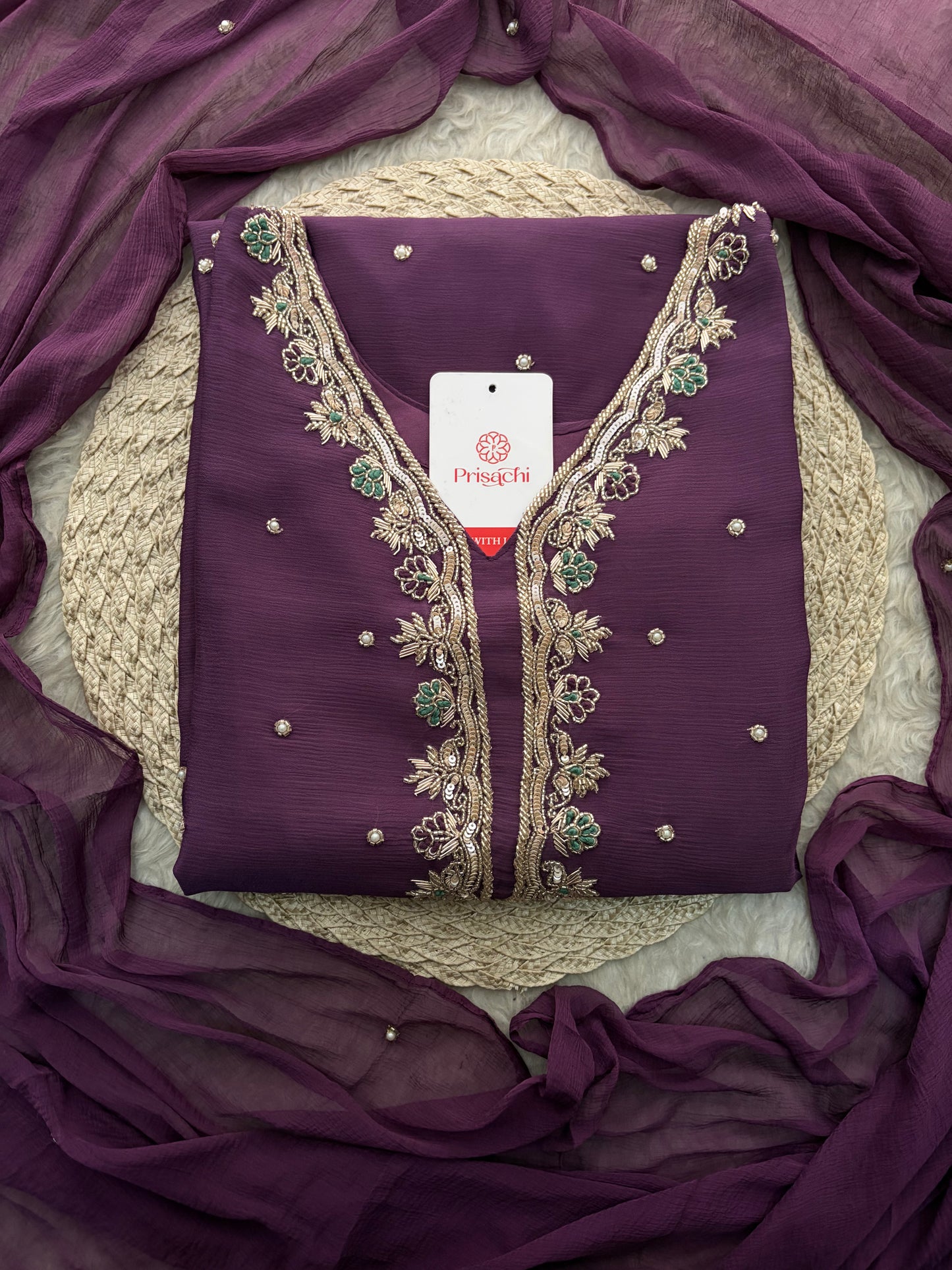 Purple Embroidered Kurta Set with Palazzo Pants & Dupatta | Festive & Party Wear Ethnic Sharara Set