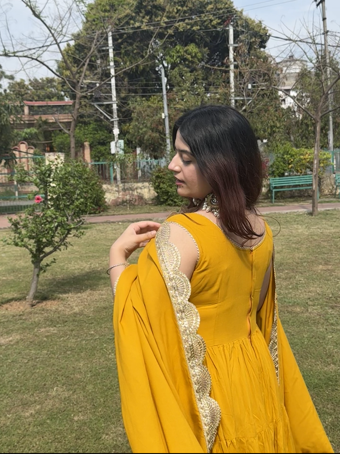 Mustard Yellow Anarkali Dress - Prisachi Official