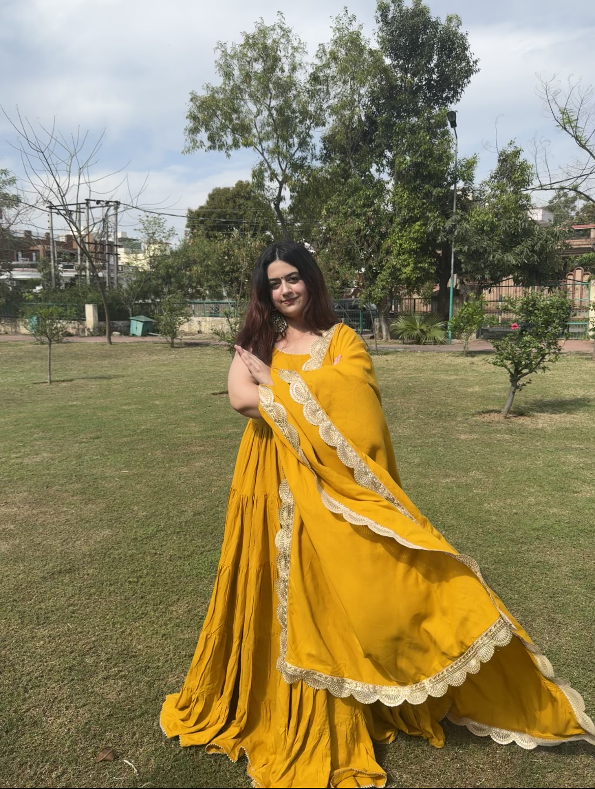 Mustard Yellow Anarkali Dress - Prisachi Official