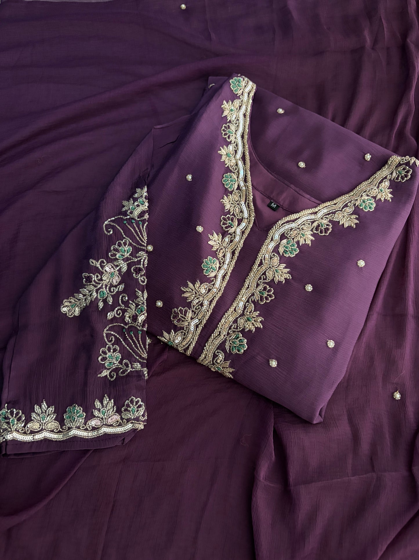 Purple Embroidered Kurta Set with Palazzo Pants & Dupatta | Festive & Party Wear Ethnic Sharara Set
