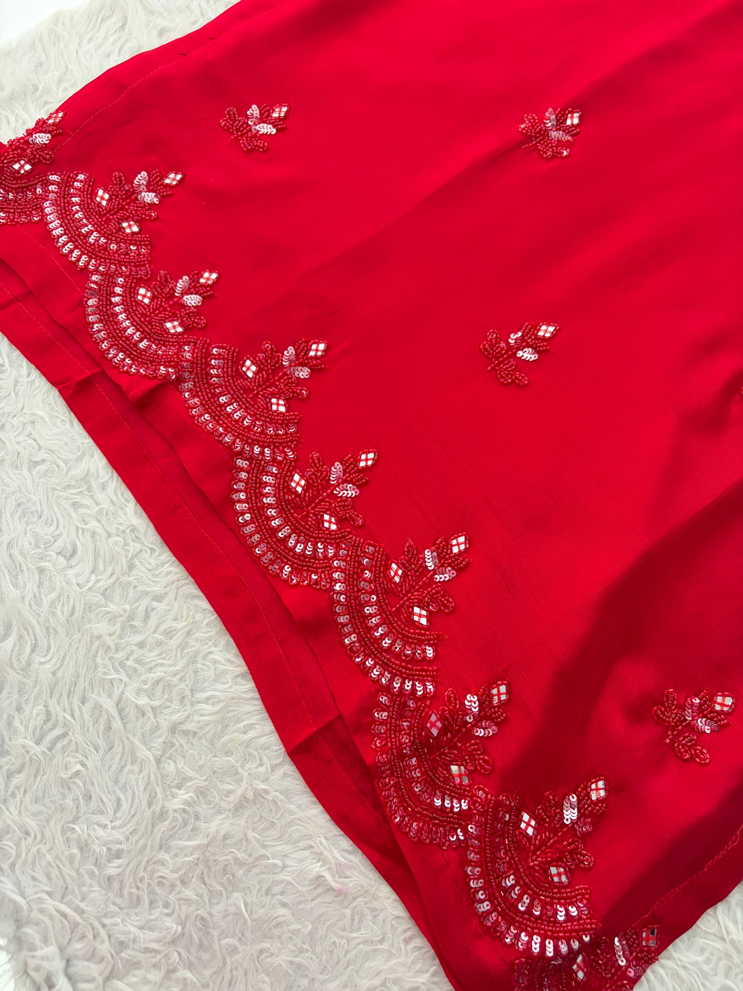 Red Embroidered Kurta Set with Palazzo & Dupatta | Festive and Party Wear Ethnic Sharara Set