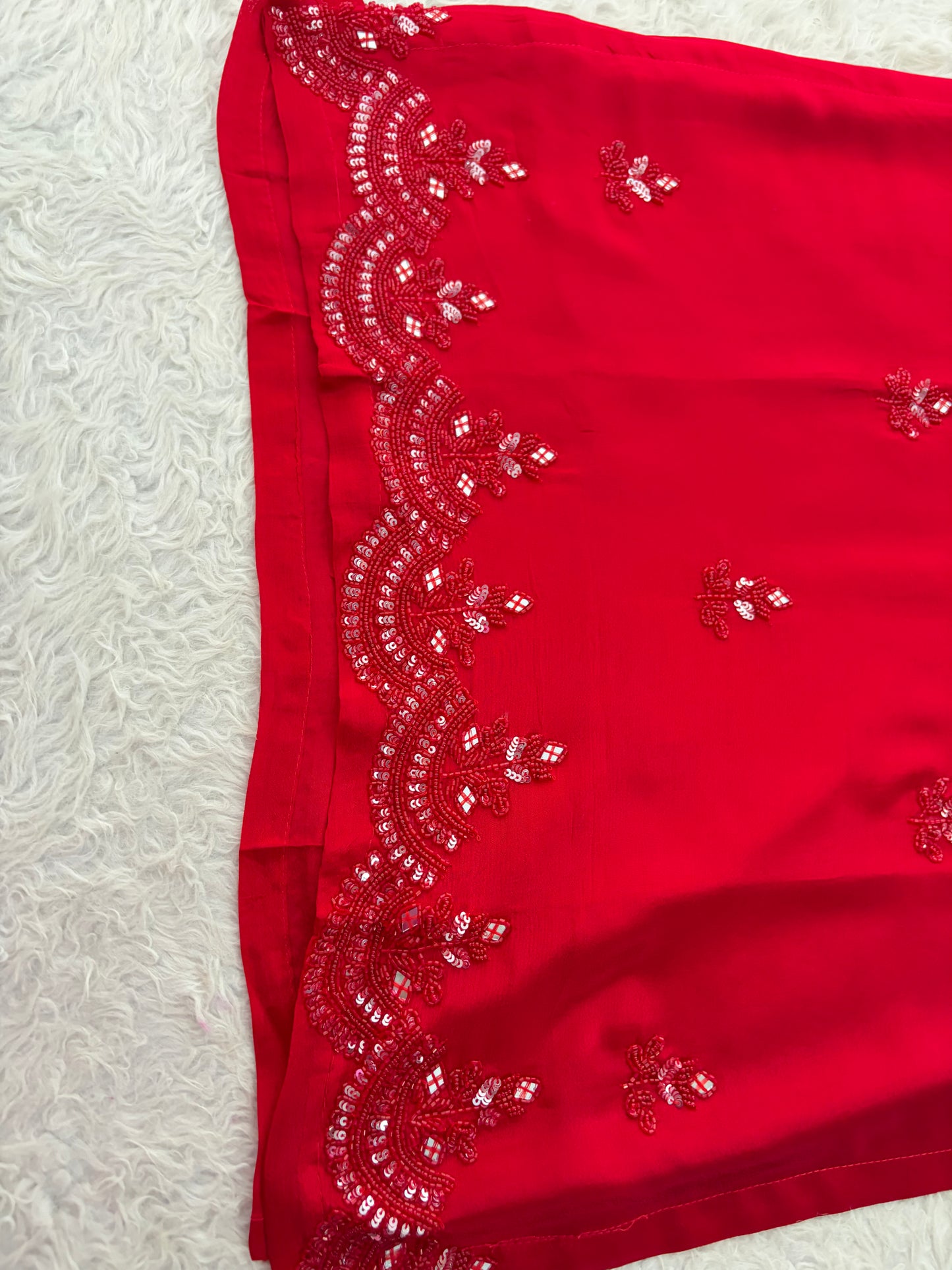 Red Embroidered Kurta Set with Palazzo & Dupatta | Festive and Party Wear Ethnic Sharara Set
