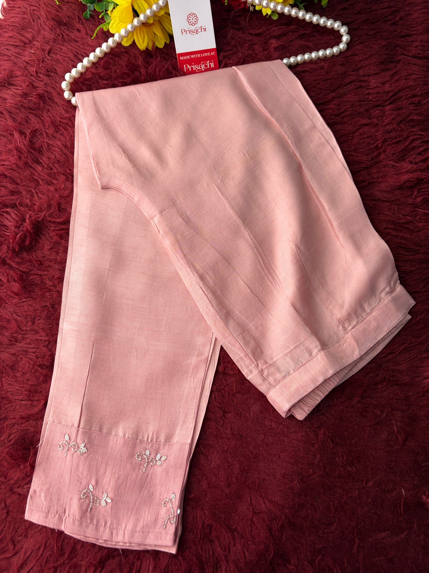 Pink Zardozi Embroidered Kurta Set for Women with Pants & Dupatta | Festive Ethnic wear