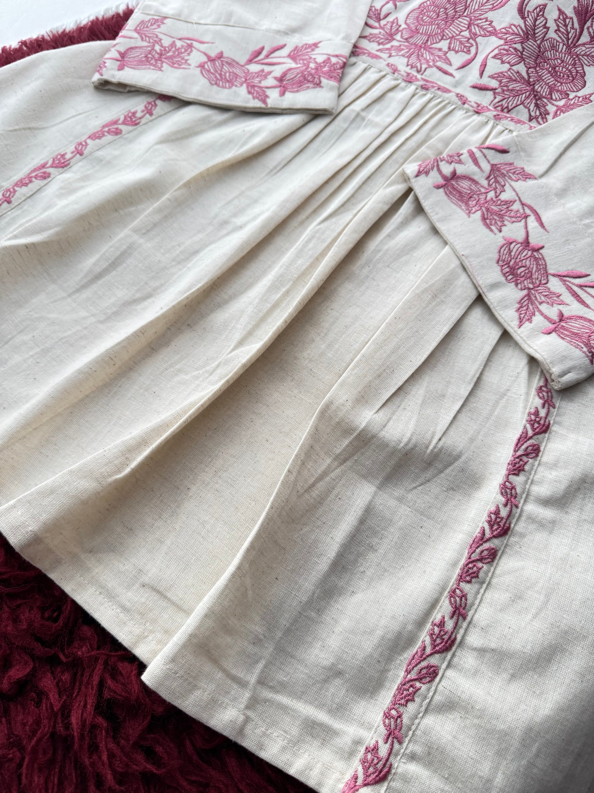 Off White Short Straight Embroidered Kurti for Women | Casual Office Wear Ethnic Tunic - Prisachi Official