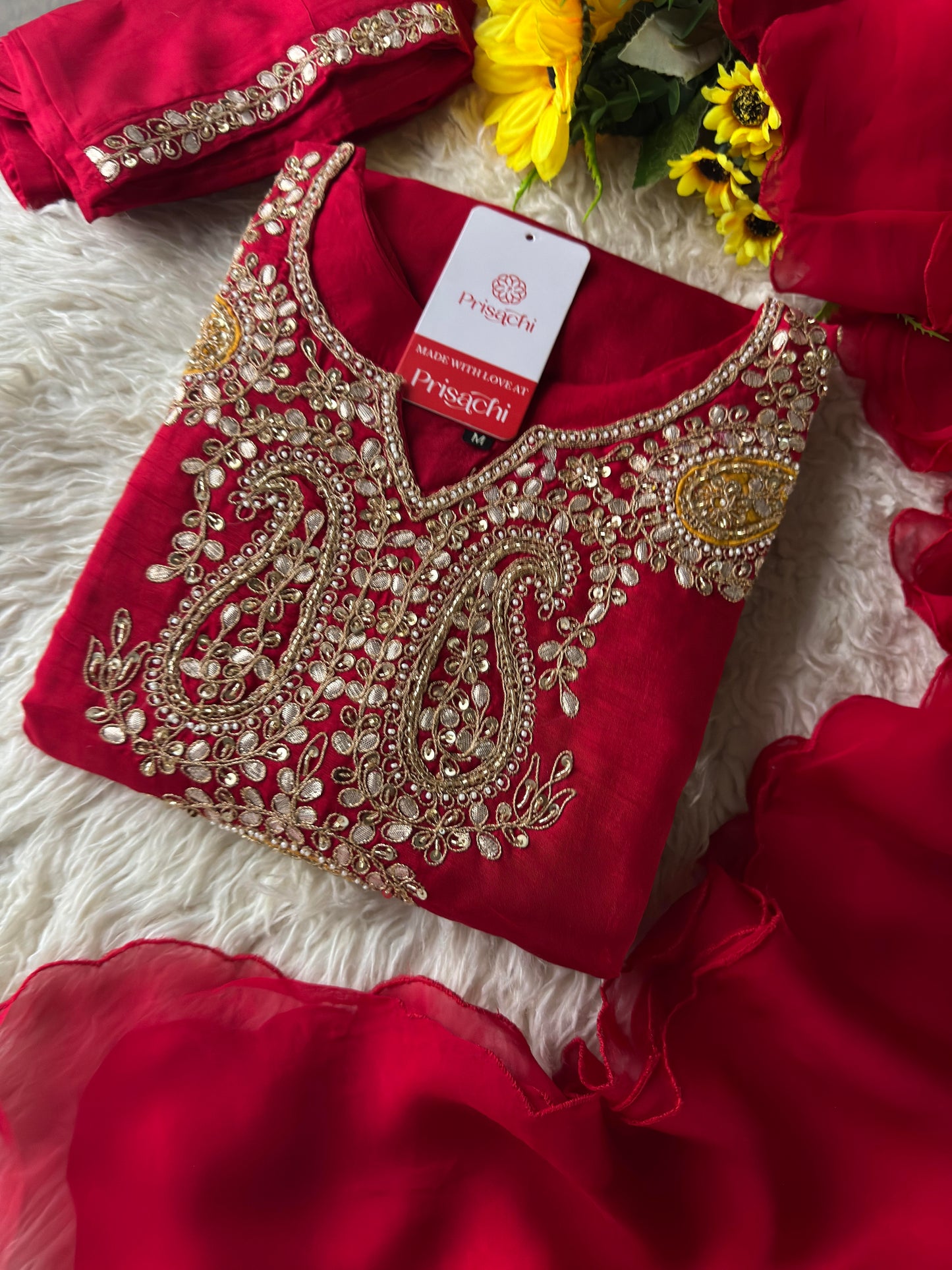 Prisachi Designer Embroidered kurta pant with dupatta