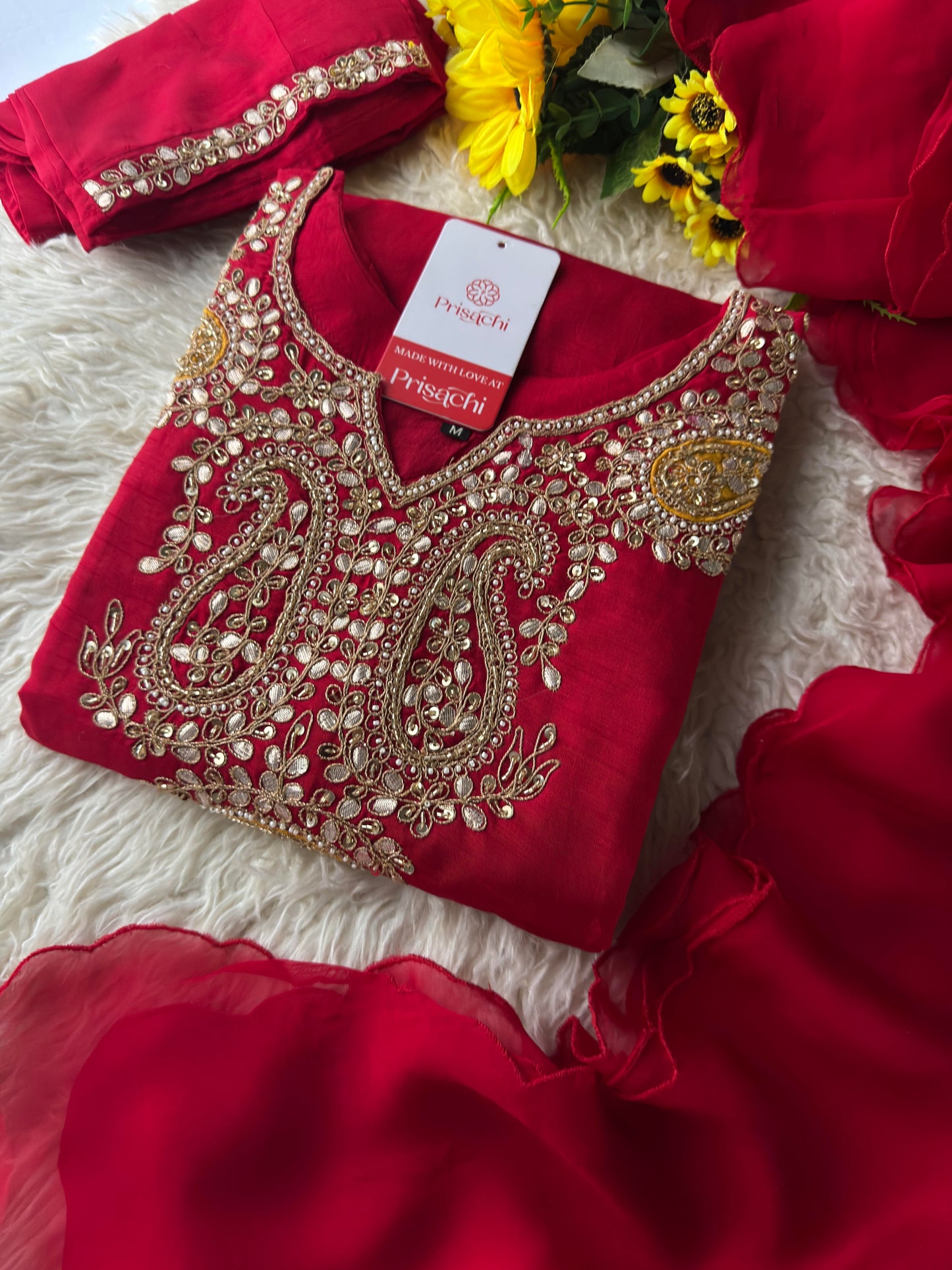 Prisachi Designer Embroidered kurta pant with dupatta