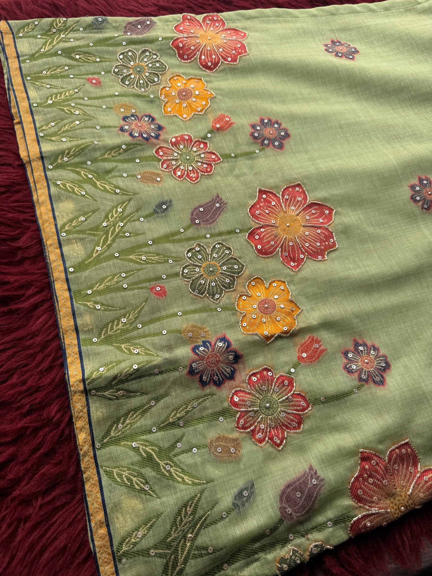 Pista Green Floral Embroidered Designer Kurta Set for Women with Pants & Dupatta | Ethnic Wear