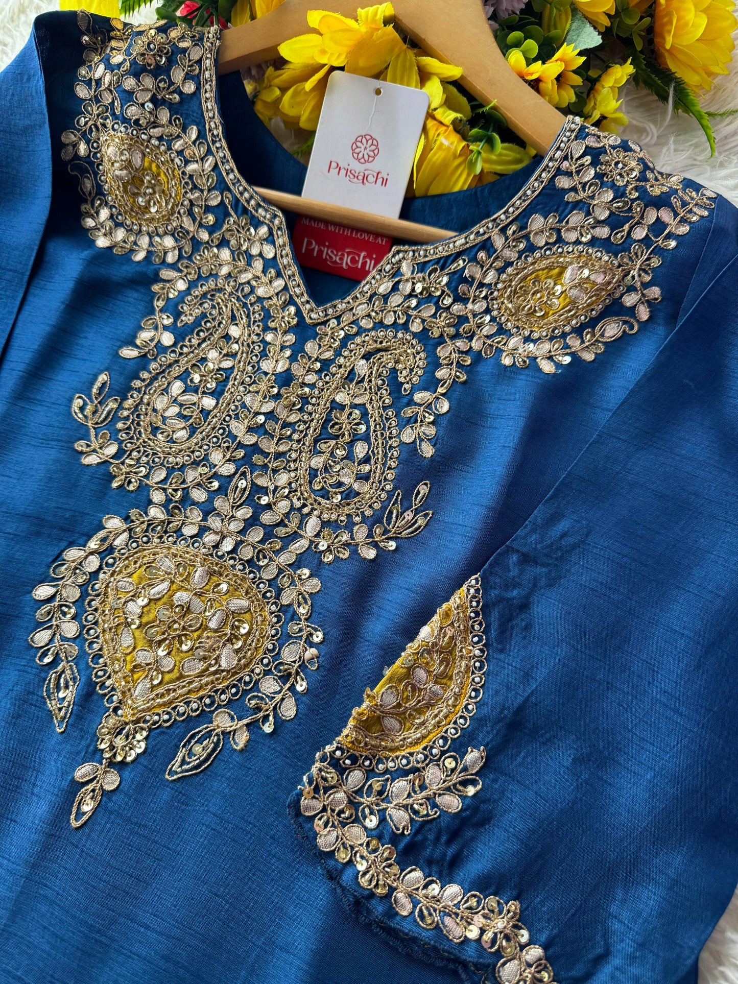 Prisachi Designer Embroidered kurta pant with dupatta
