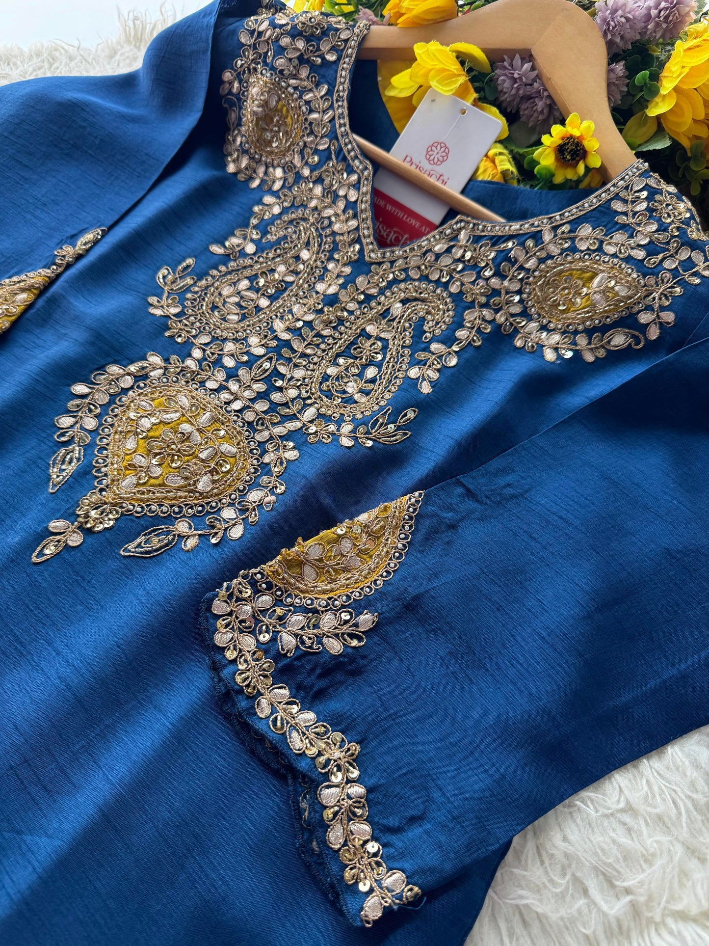 Prisachi Designer Embroidered kurta pant with dupatta