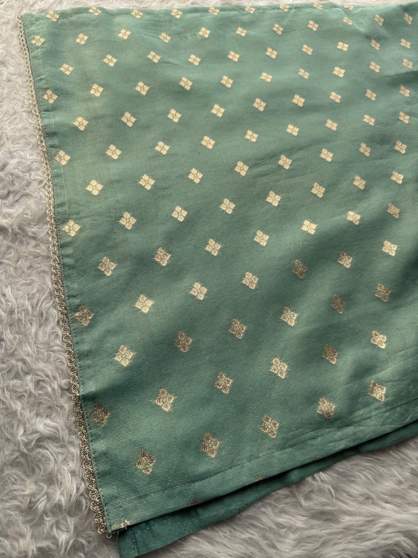 Sea Green Zardozi Embroidered Kurta Set for Women with Pants & Banarasi Dupatta | Traditional Ethnic Wear
