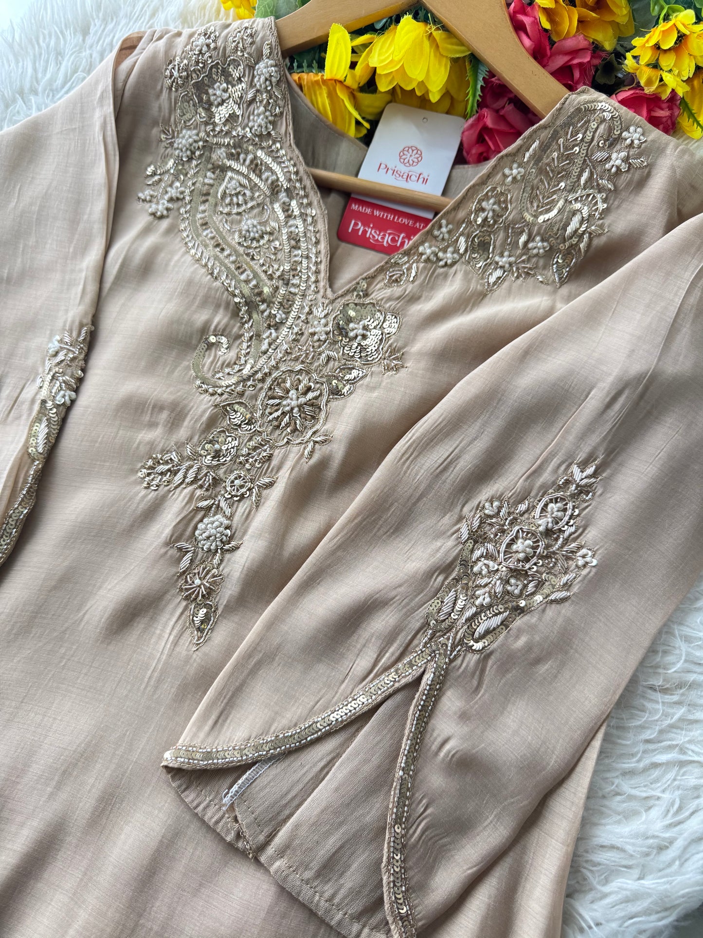 Prisachi Designer Embroidered kurta set with pant with dupatta