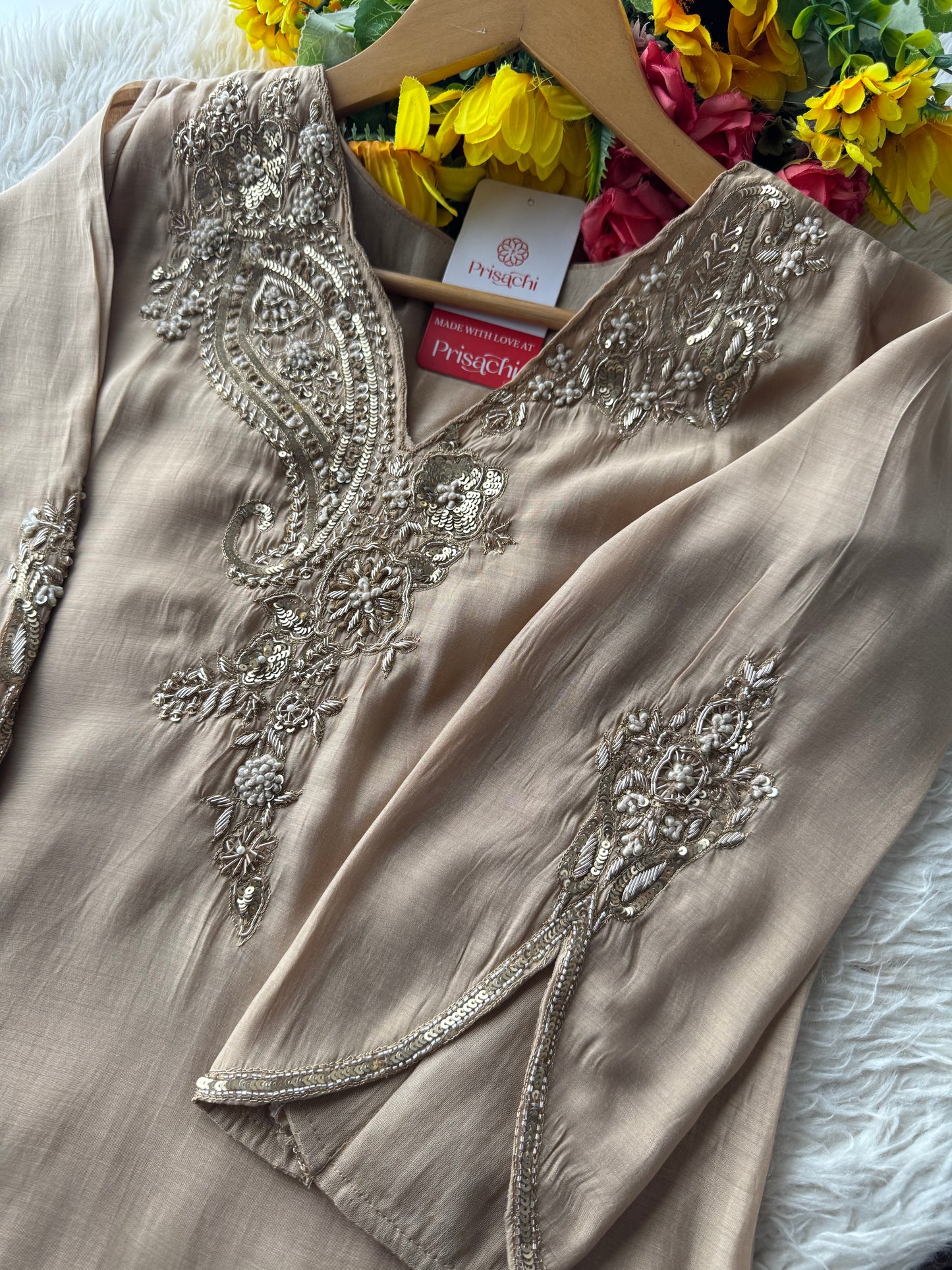 Prisachi Designer Embroidered kurta set with pant with dupatta