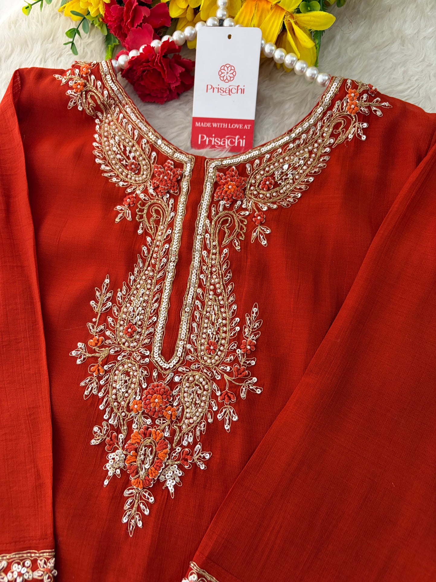 Designer Embroidered Ethnic Kurta Set for Women with Pants & Dupatta | Festive Traditional Wear