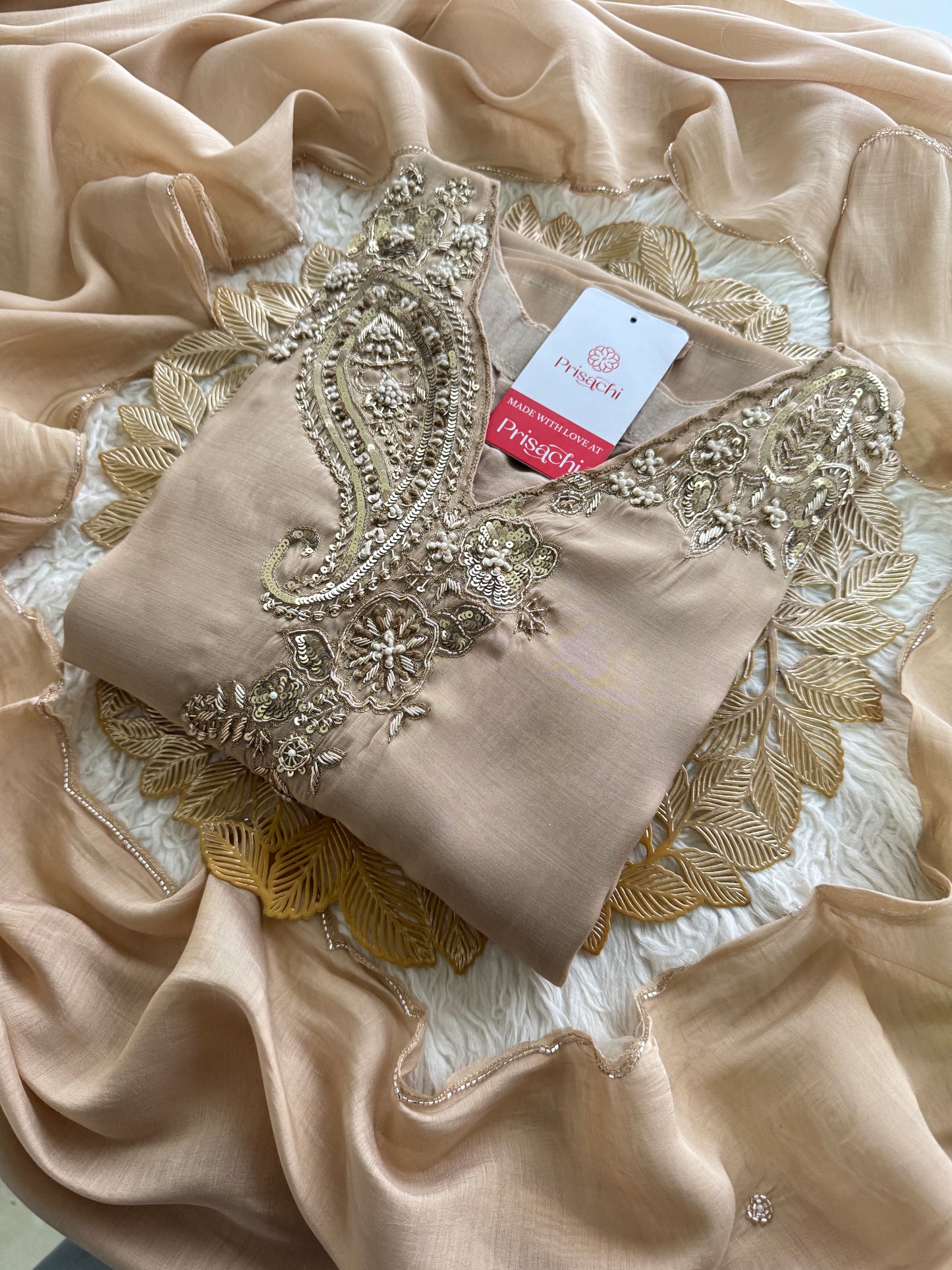 Prisachi Designer Embroidered kurta set with pant with dupatta