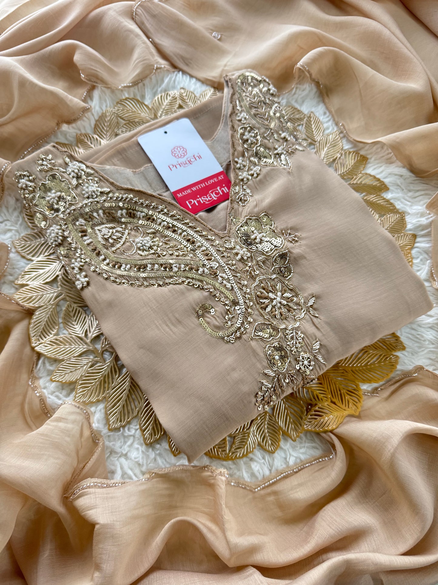 Prisachi Designer Embroidered kurta set with pant with dupatta