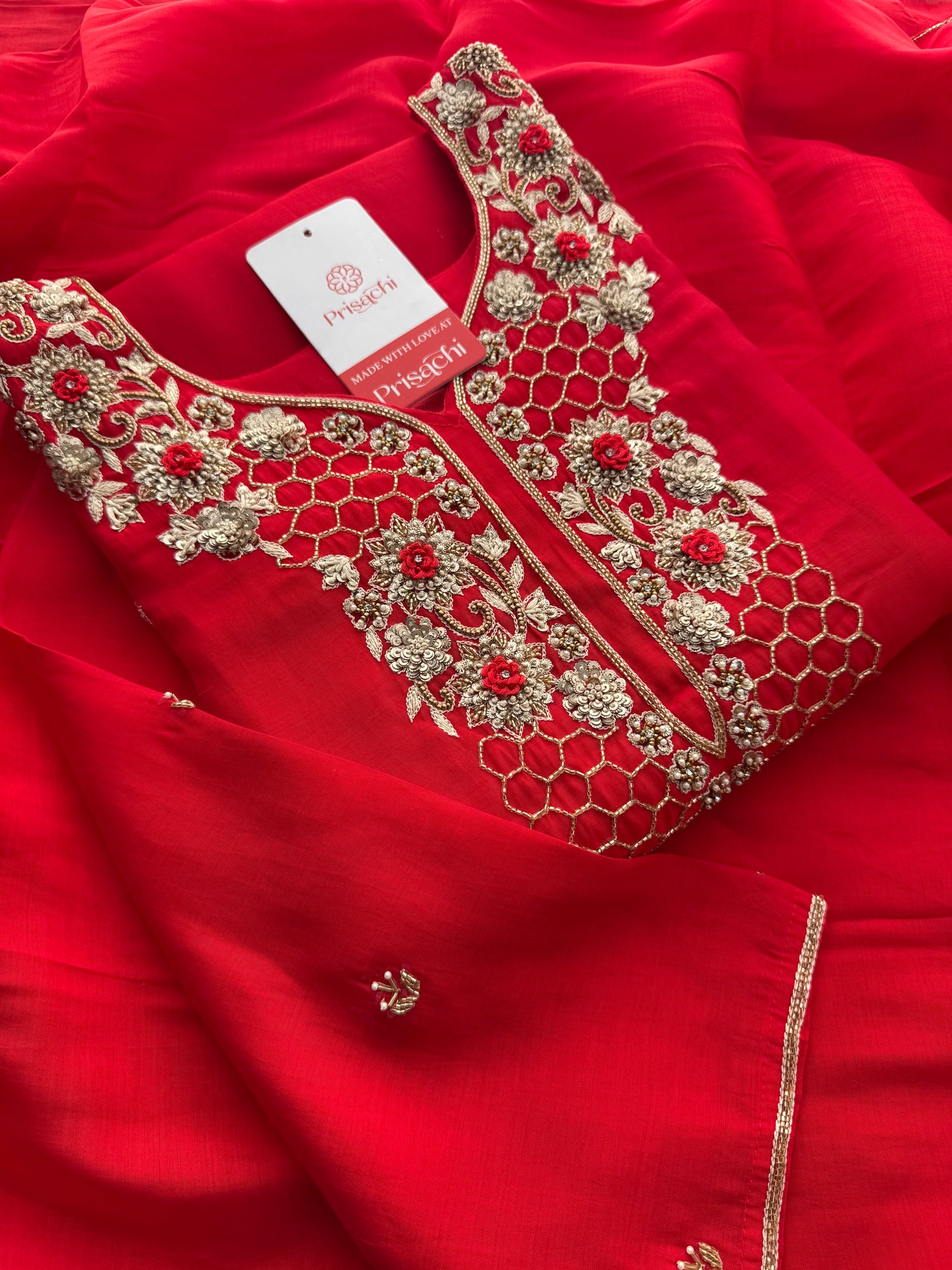 Designer Zardozi Embroidered Kurta Set for Women with Pants & Dupatta | Traditional Ethnic Wear