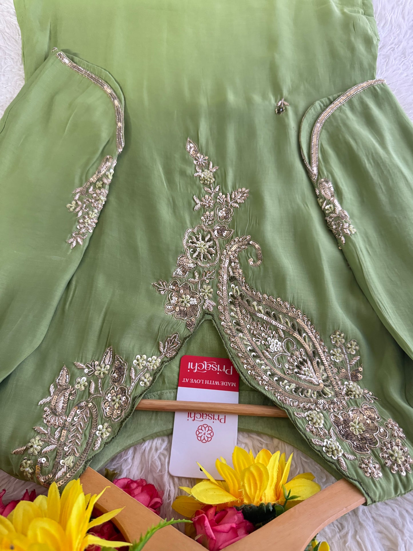 Prisachi Designer Embroidered kurta set with pant with dupatta